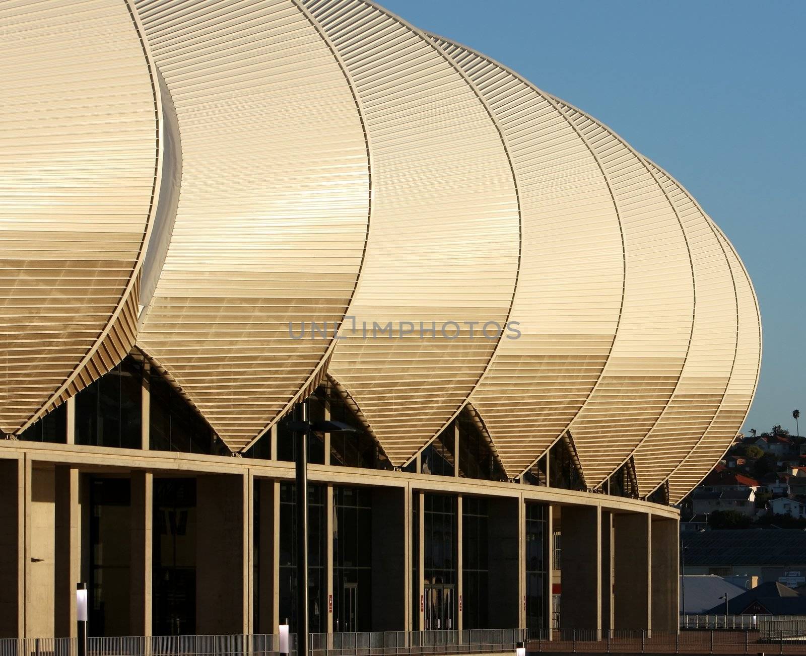 Roof detail of world cup soccer stadium in Port Elizabeth, South Africa