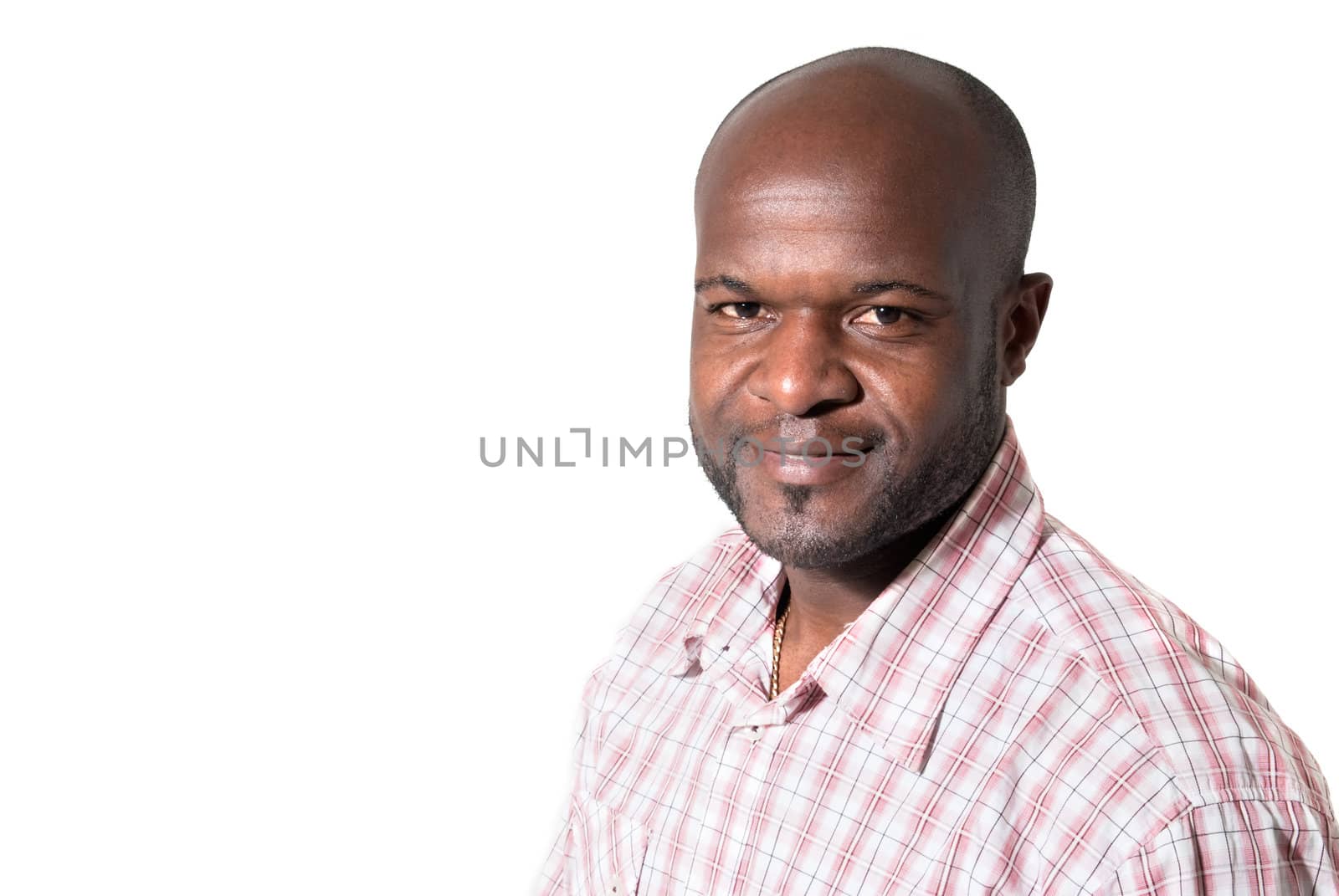 Happy african businessman smiling portrait isolated.
