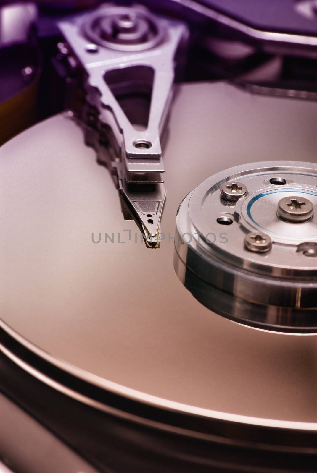 Hard disk detail. Limited DOF