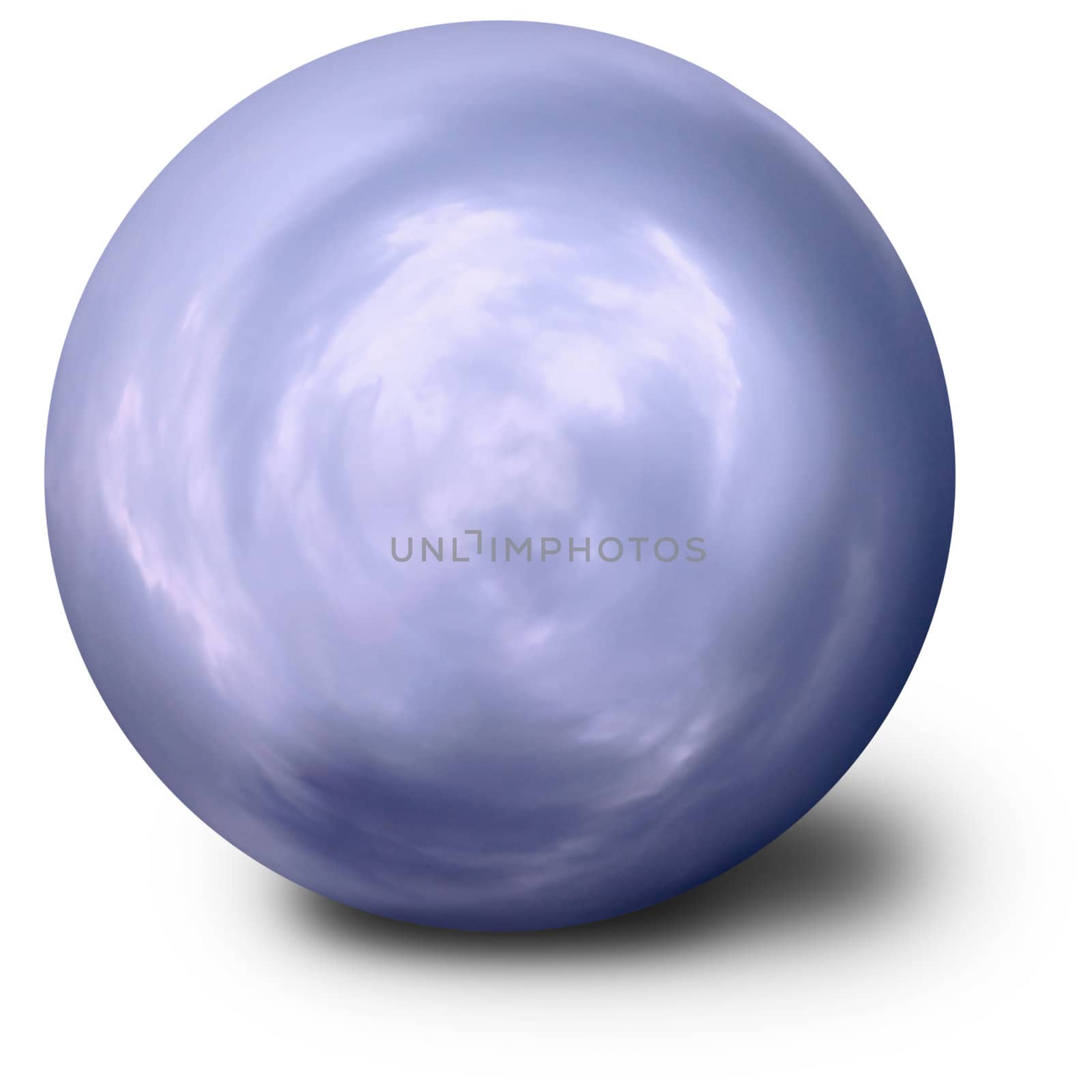 Spiritualistic blue ball on white background by pzaxe