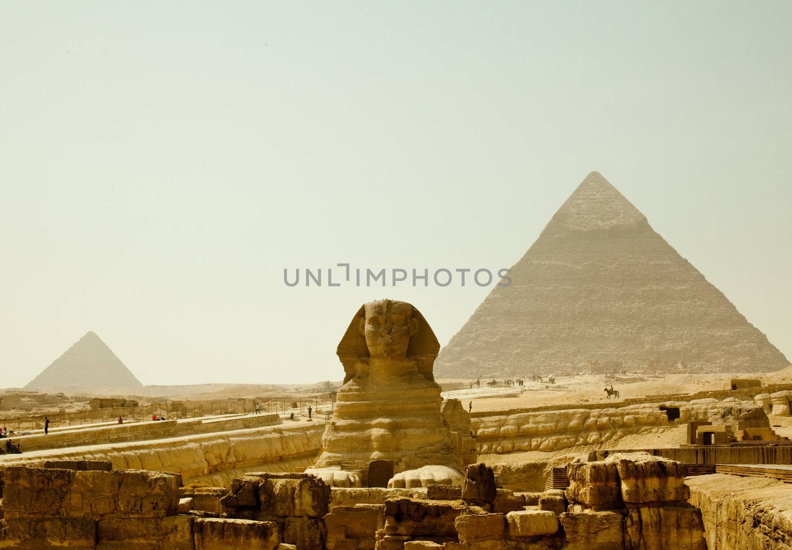 Sphinx and Giza Pyramids in Egypt by steheap