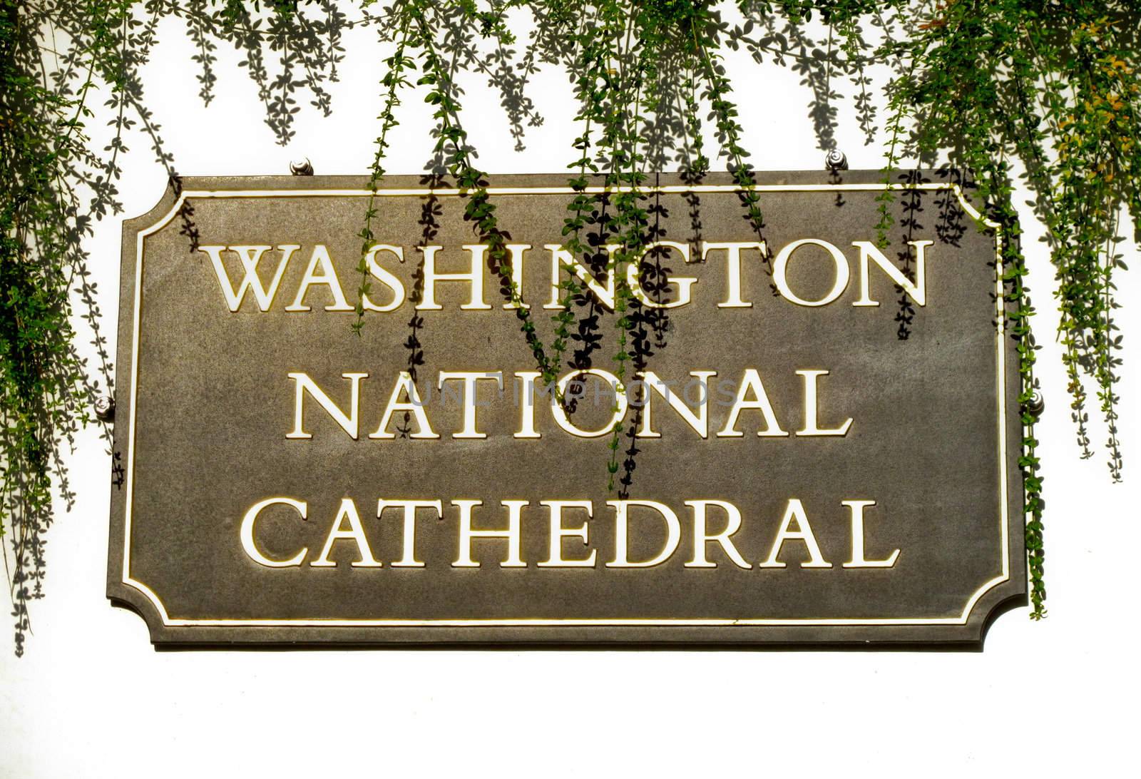 Sign outside National Cathedral by steheap