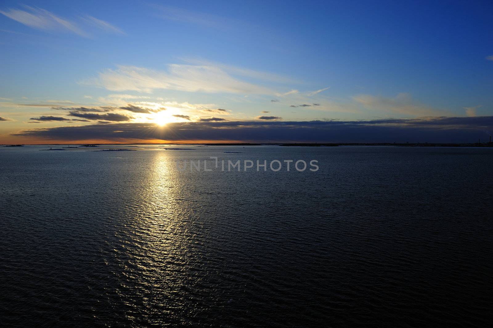 Sunset on Baltic Sea, on viking line Helsinki to Stockholm, March 2010