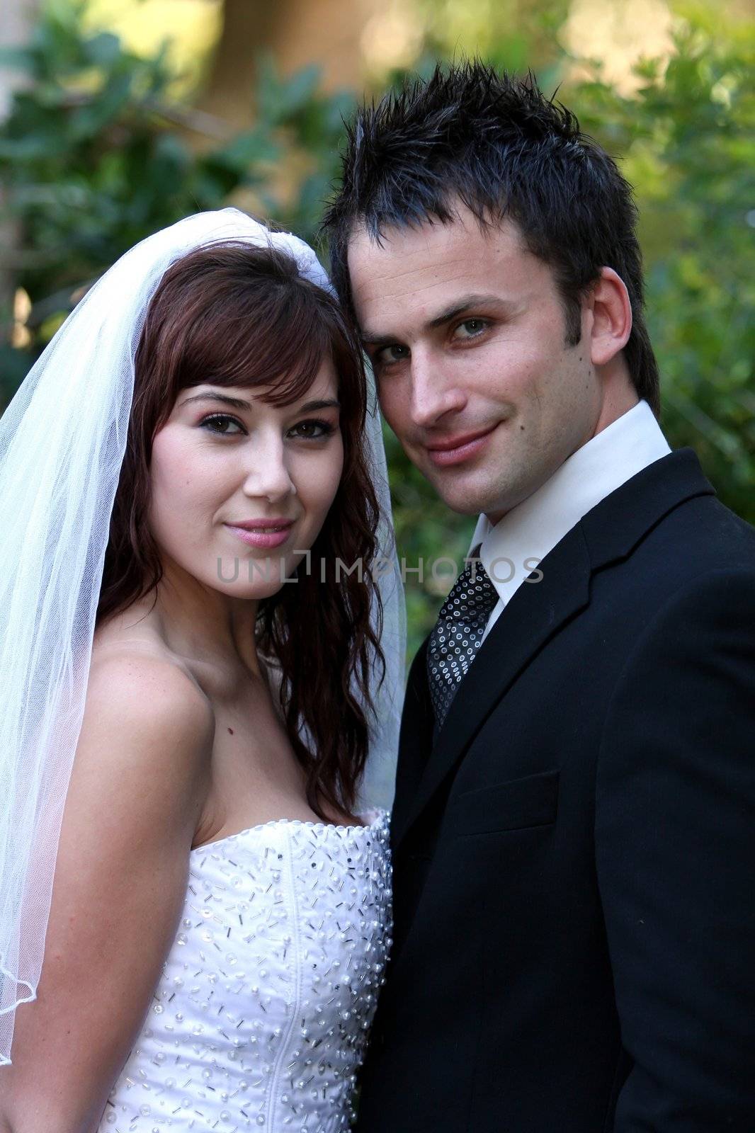 Attractive looking young couple on their wedding day