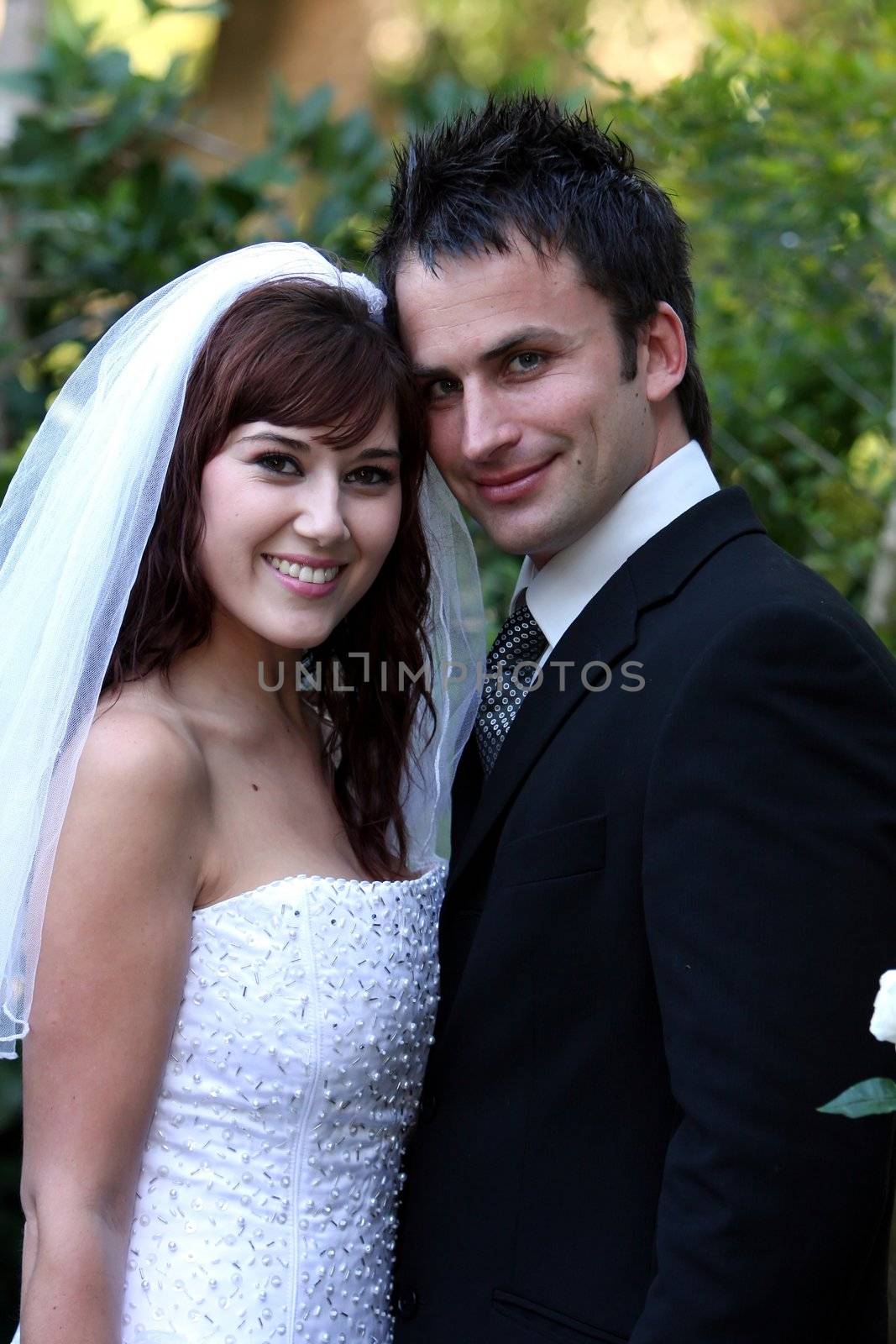 Attractive looking young couple on their wedding day