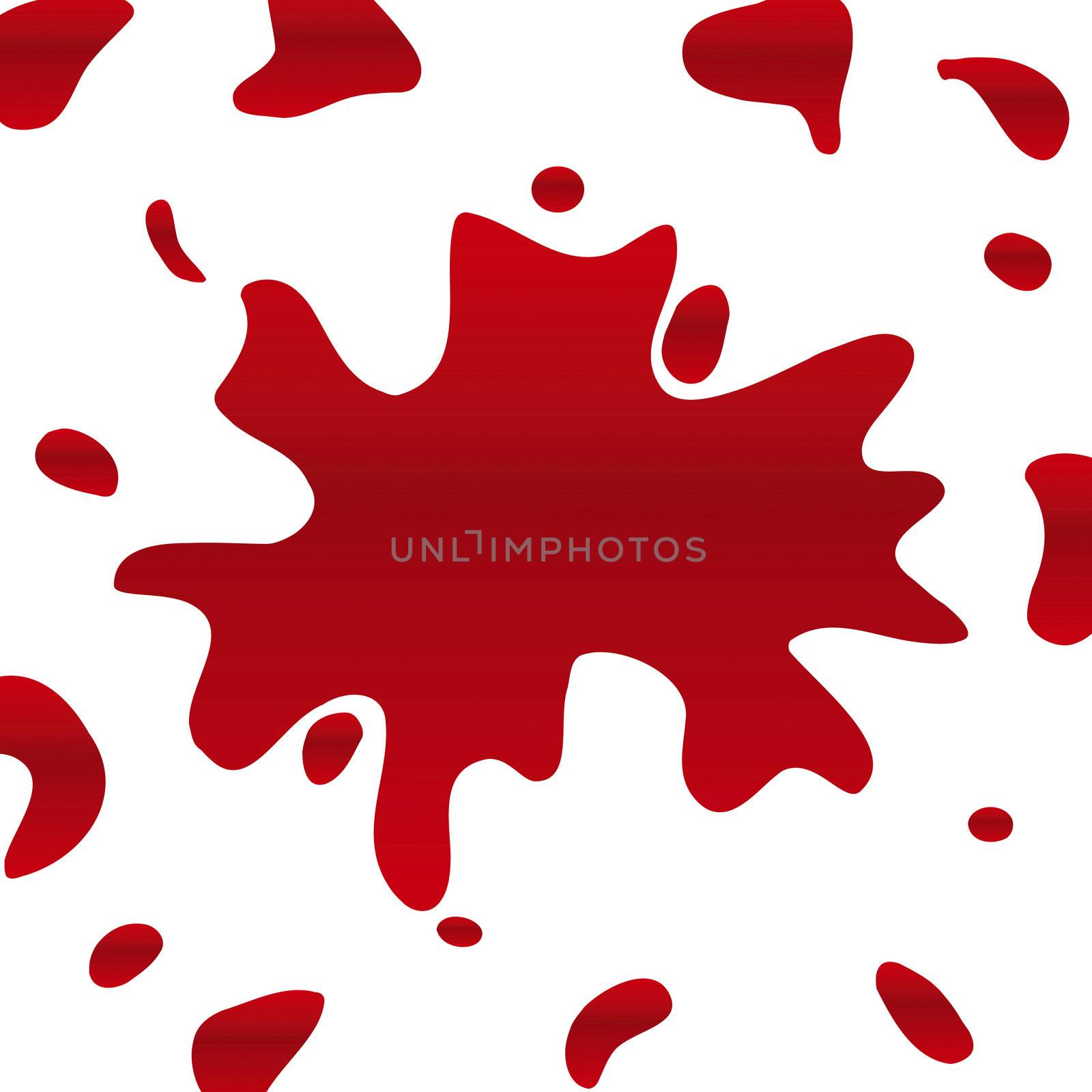 Red paint splashed over white background