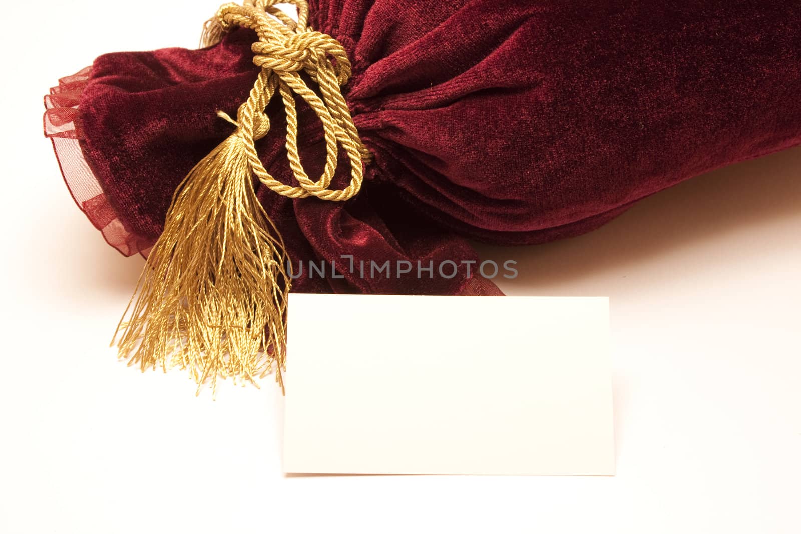 Fancy luxury gift bag over white background