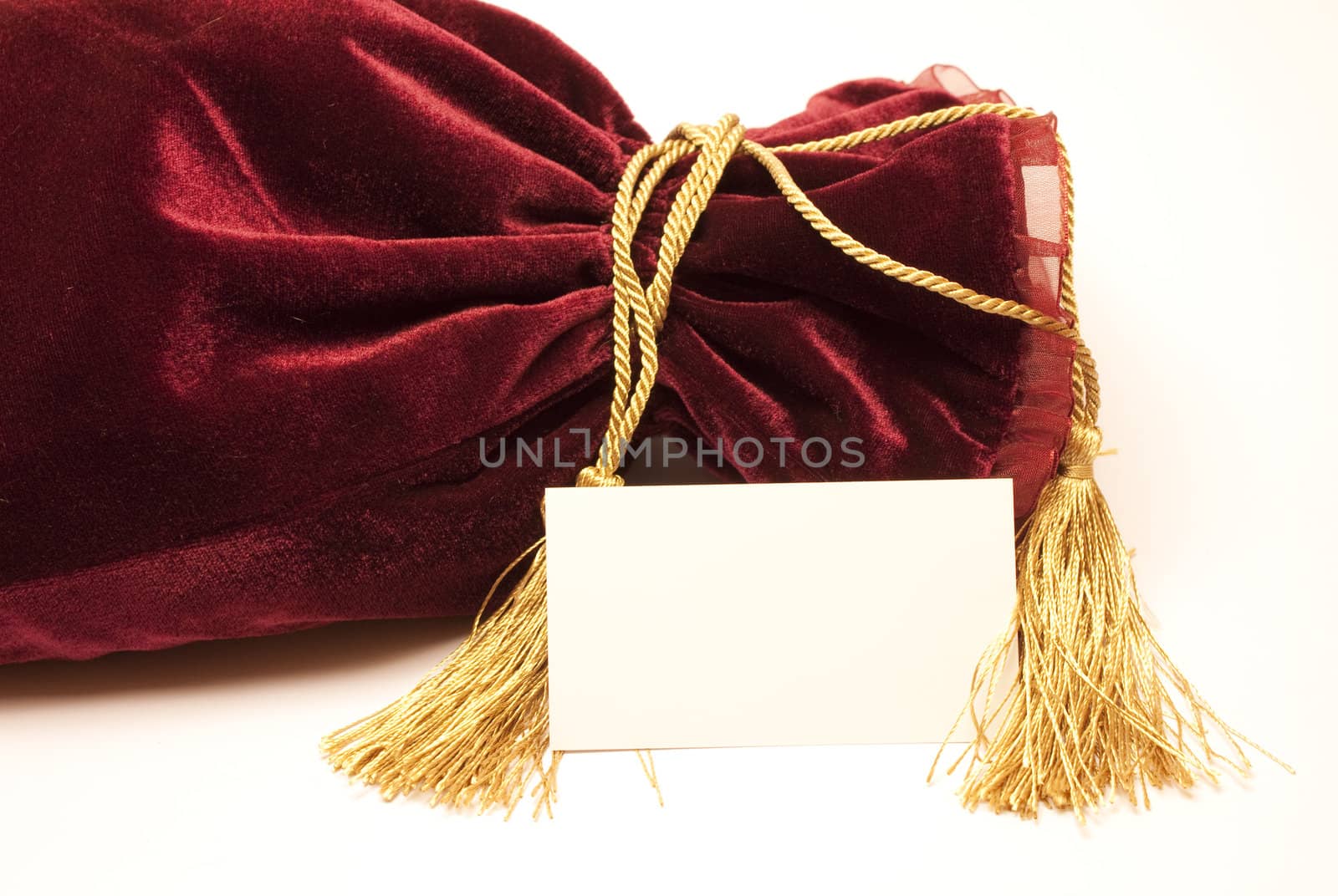 Fancy luxury gift bag over white background