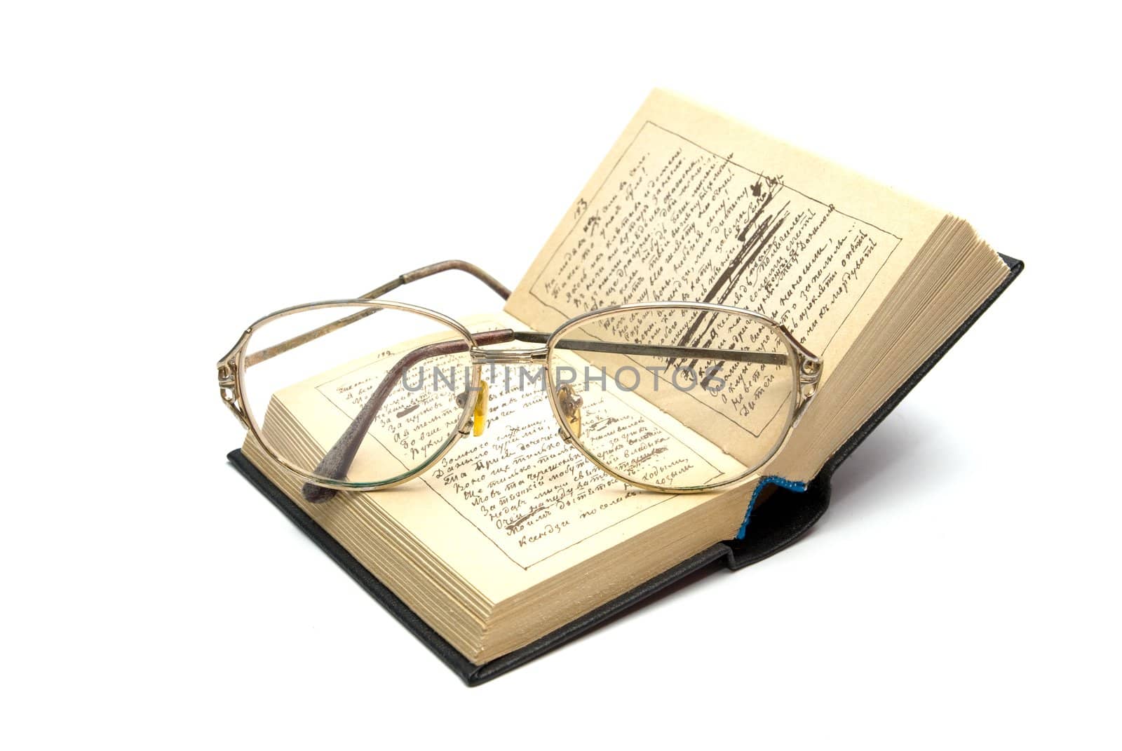glasses and book