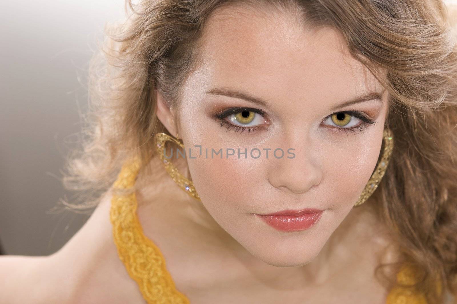 Beautiful Teenager with Fashion Makeup and Stunning Eyes