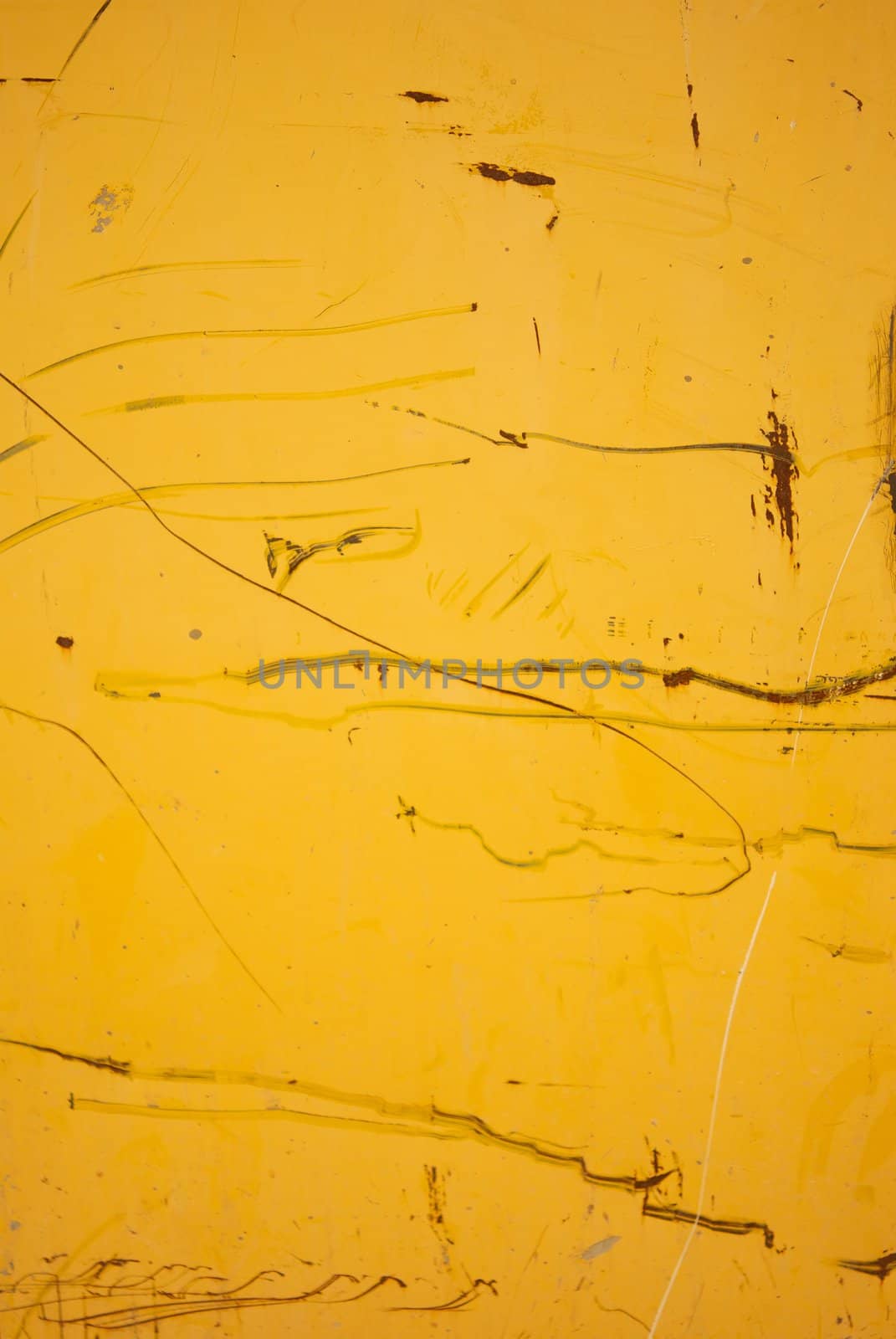 Scratched Metal Wall Painted Yellow by pixelsnap