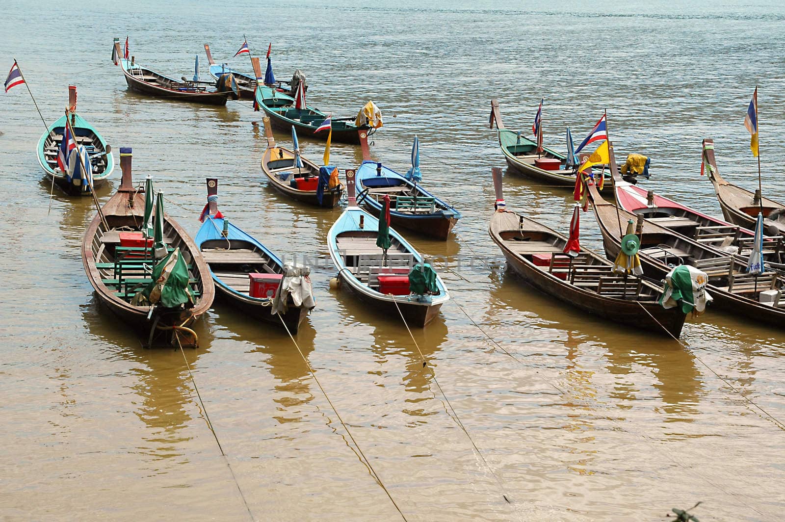 Many boats in the water