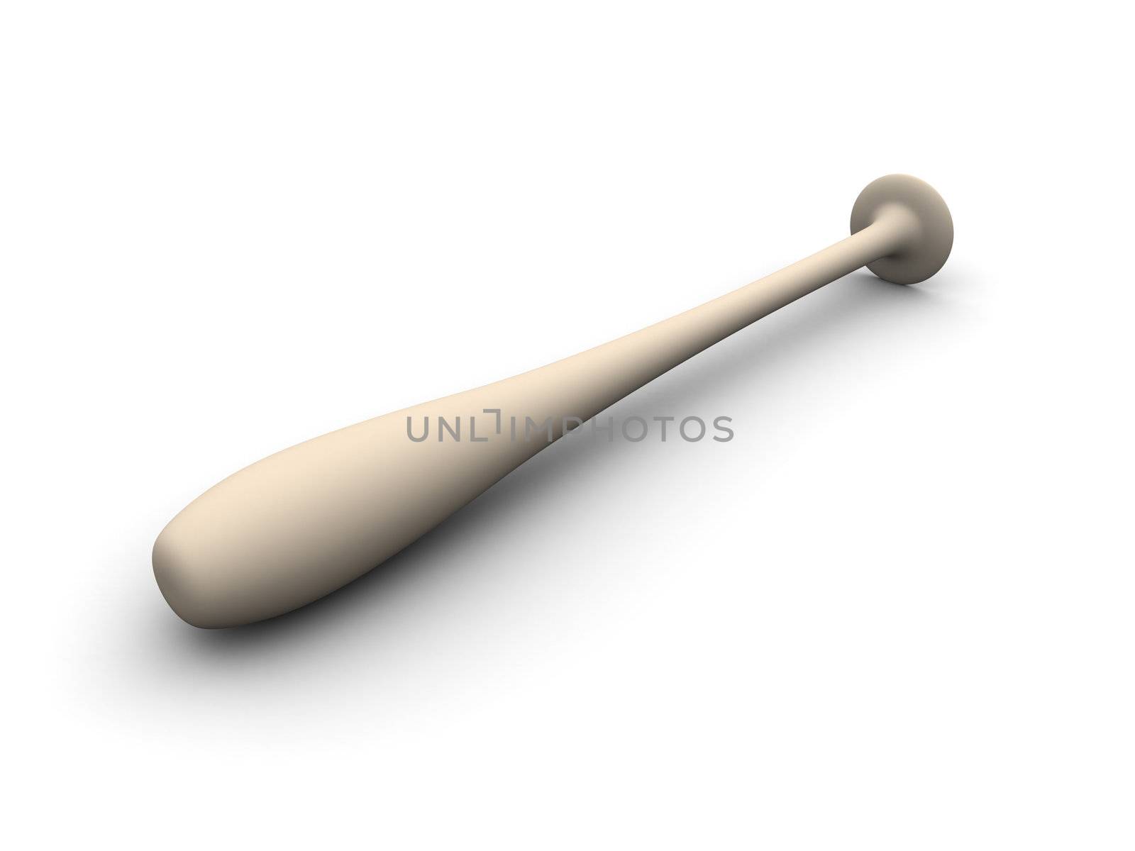 3D rendered, isolated Baseball bat.