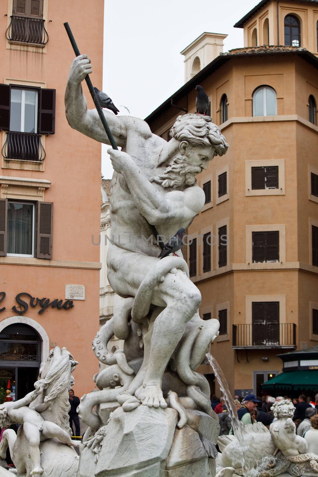 Fountain on Navona Square in Rome, Italy 