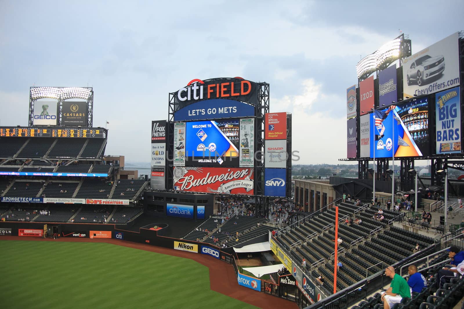 Brand new Citi Field features a jumbo scoreboard and right field Pepsi Porch