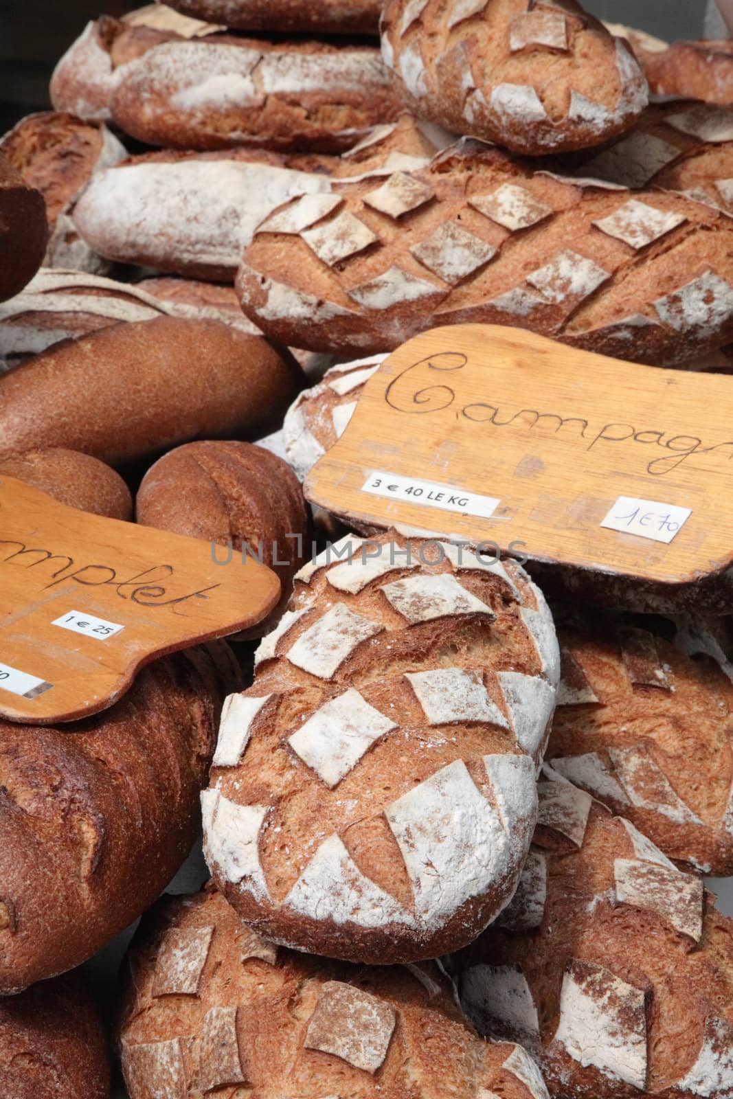 French breads in the bakery