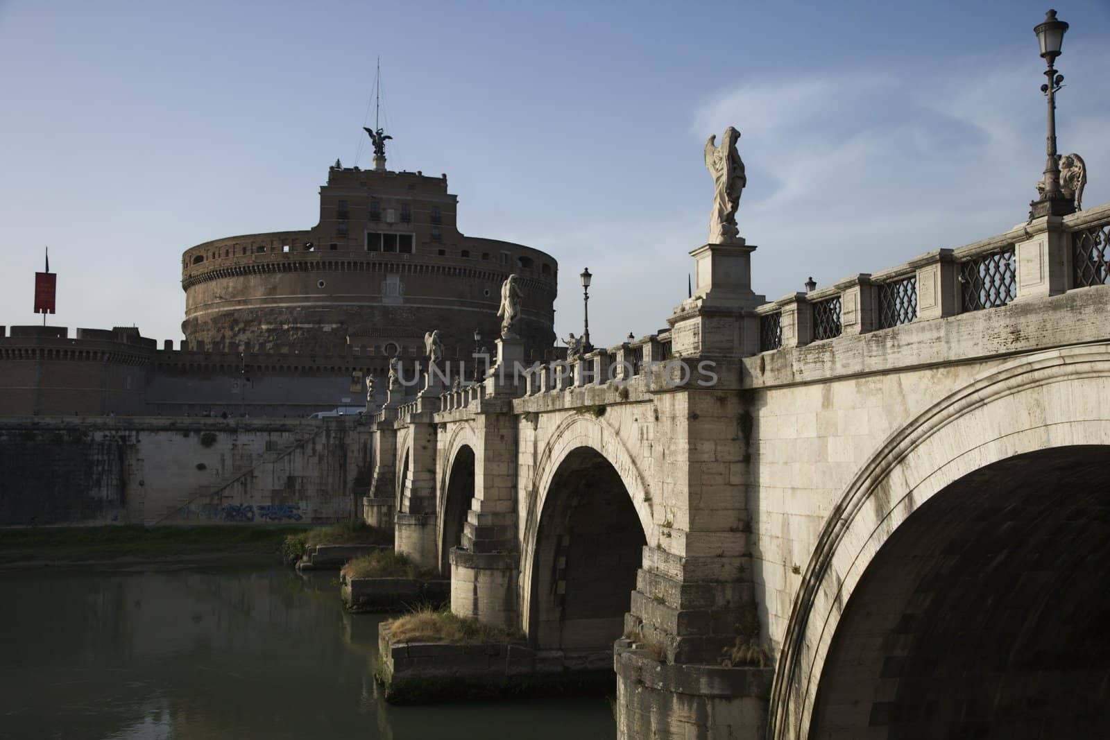 Ponte Sant'Angelo bridge and Castel Sant'Angelo. by iofoto