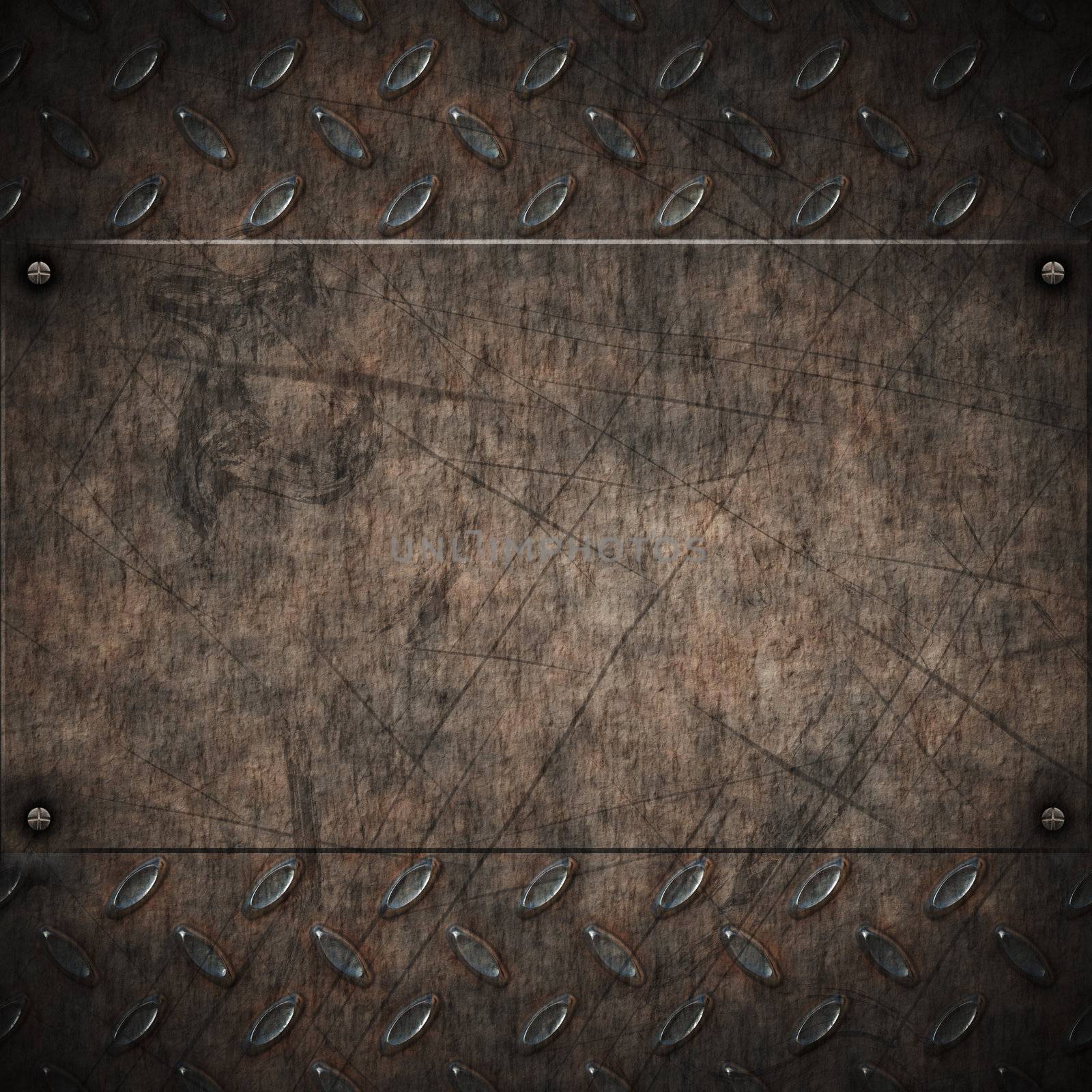 old dirty and grungy diamond plate metal background