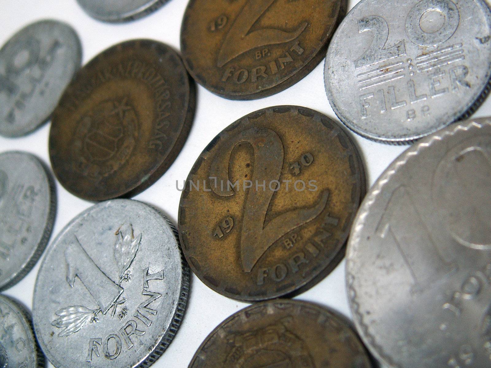 detail shoot of a old coins