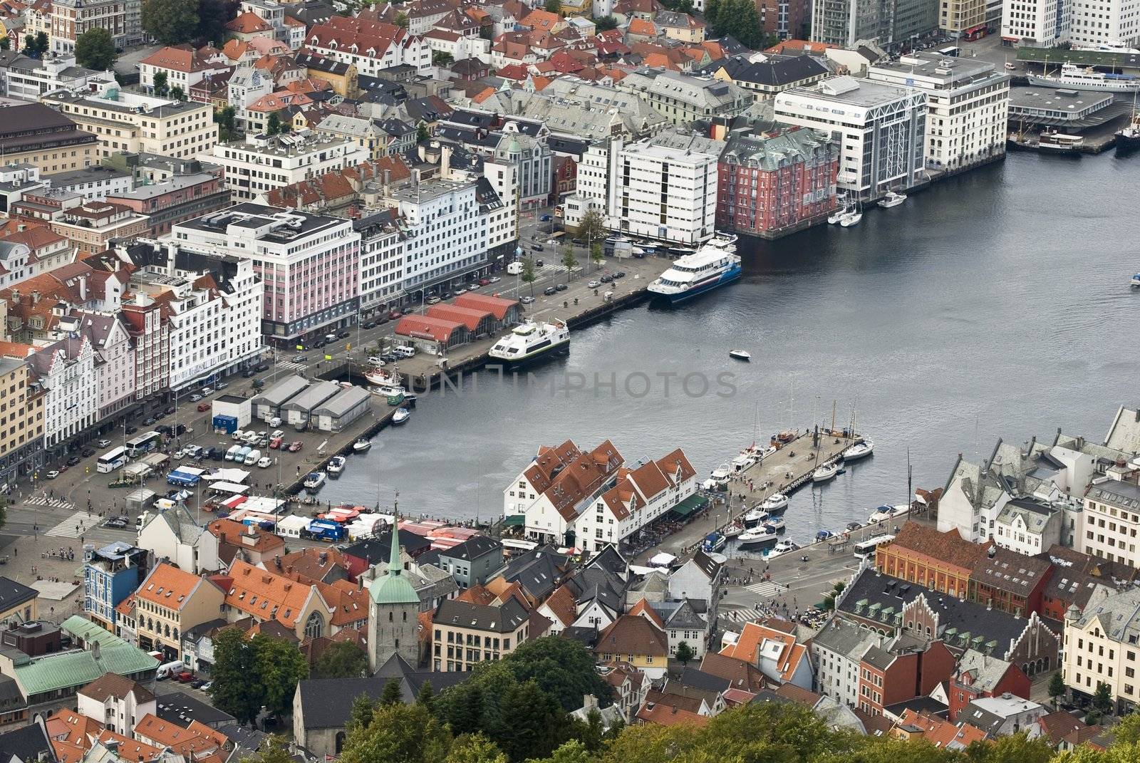 Overview of marketplace in center of Bergen!