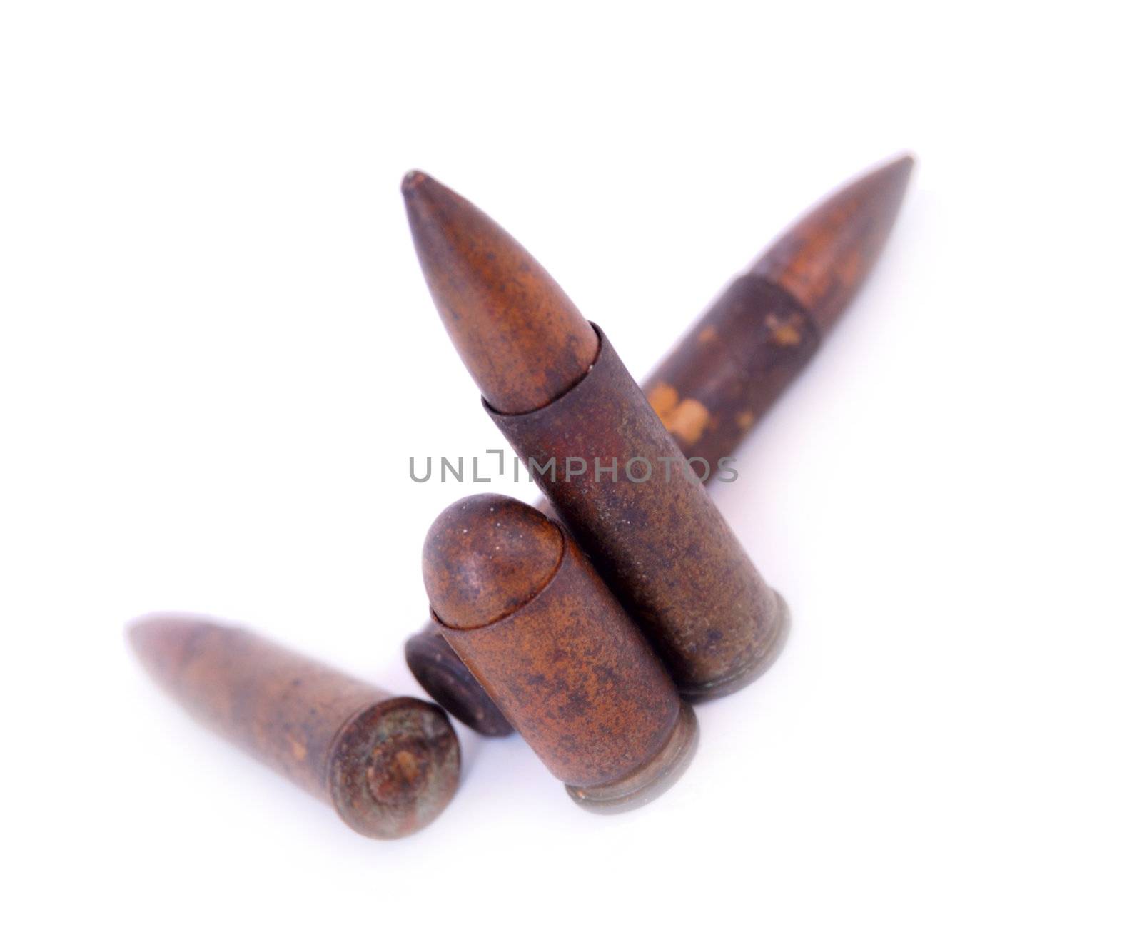 set of old used shells (cartriges) of World War I