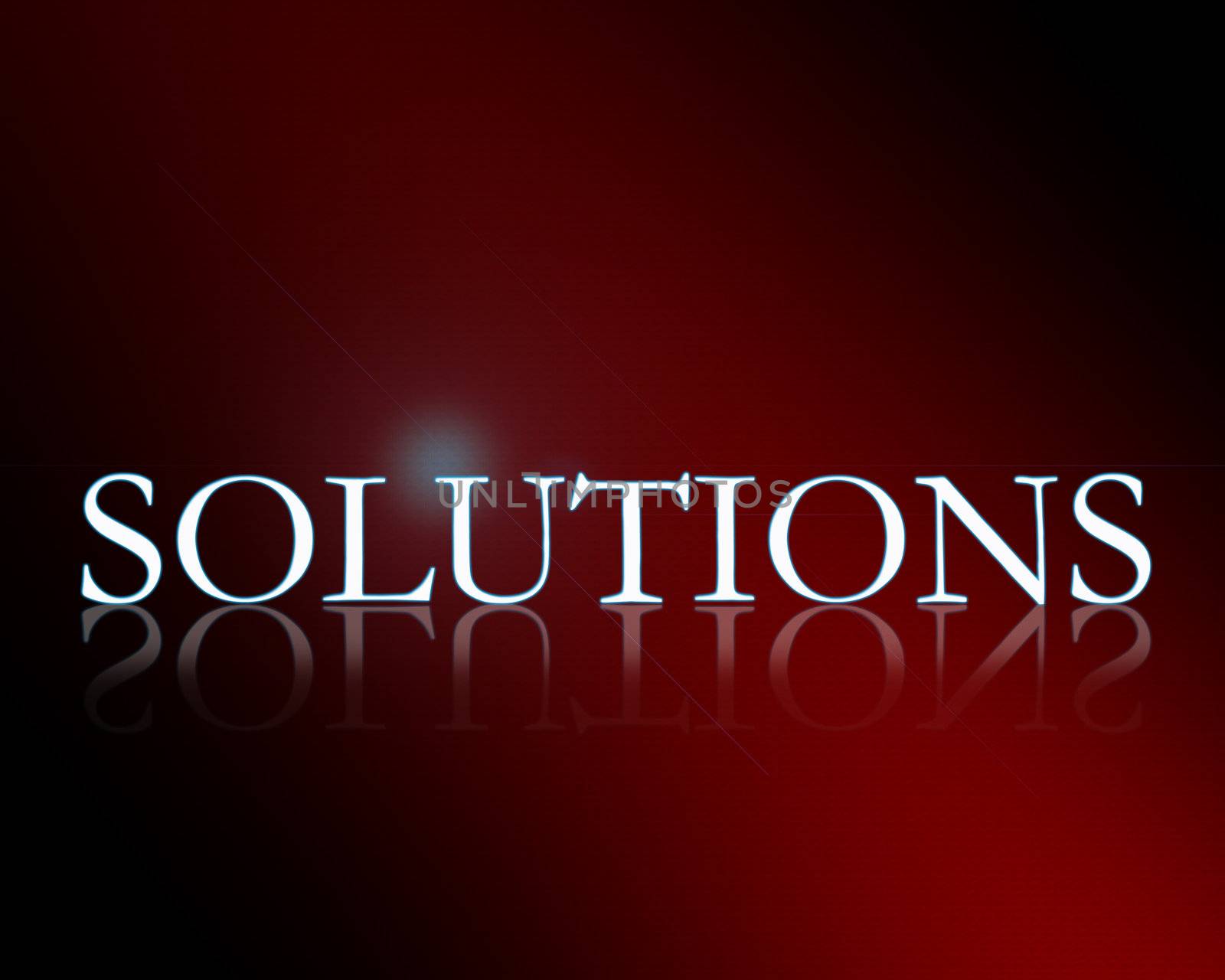 Solution Text illustration 3d high resolution with reflection
