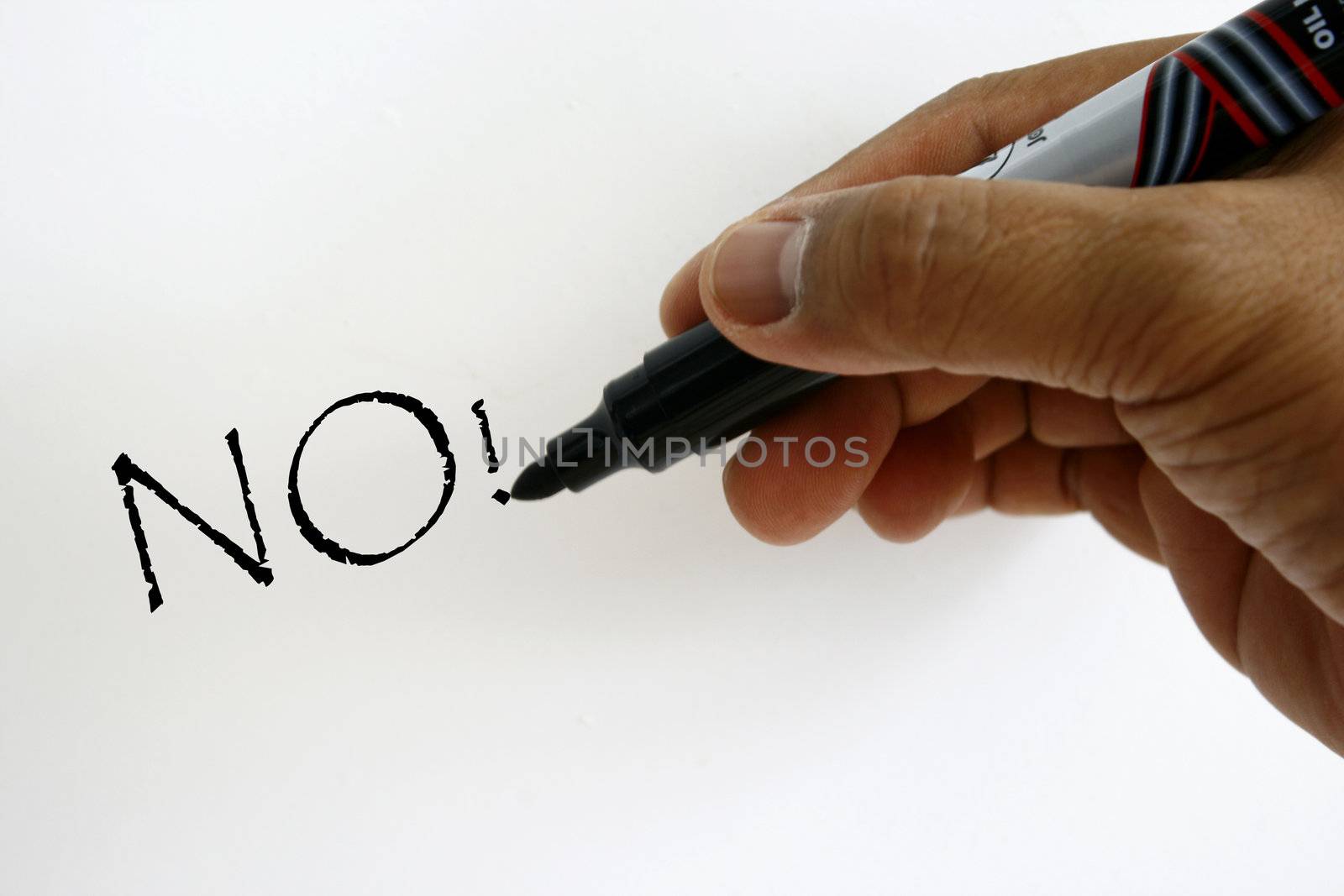 Bold No writing concept with marking pen