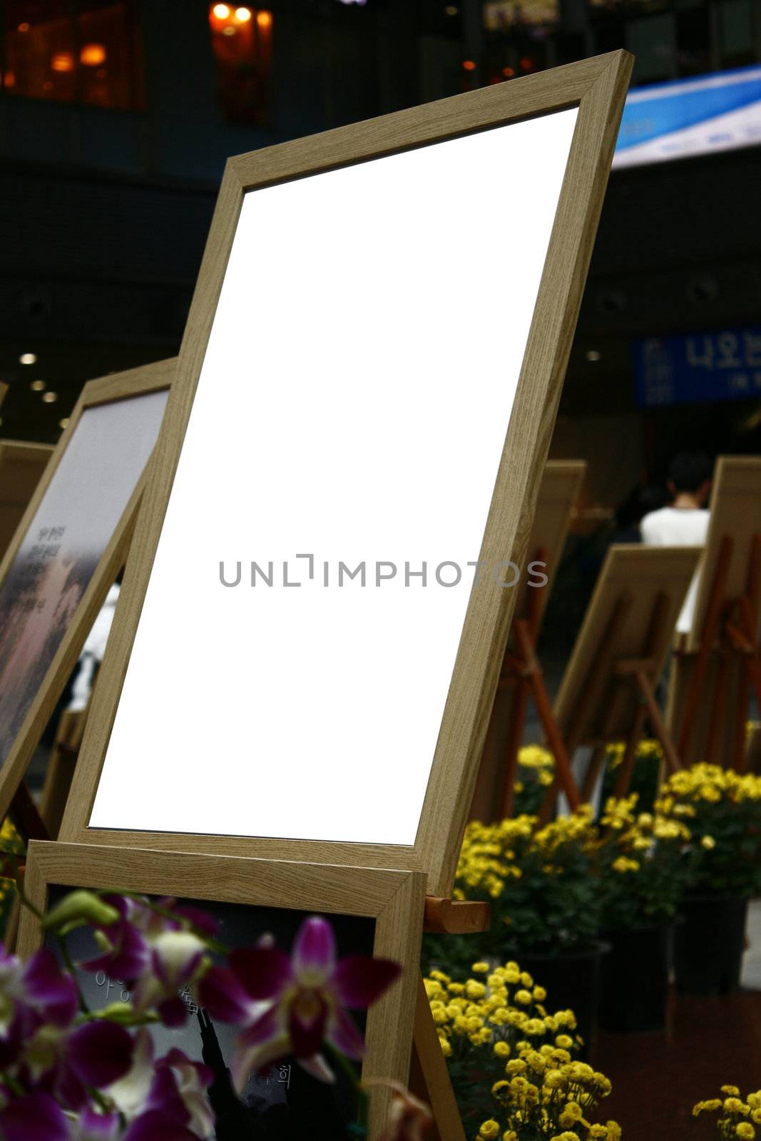 Blank notice board or display stand board ready for your commercial use
