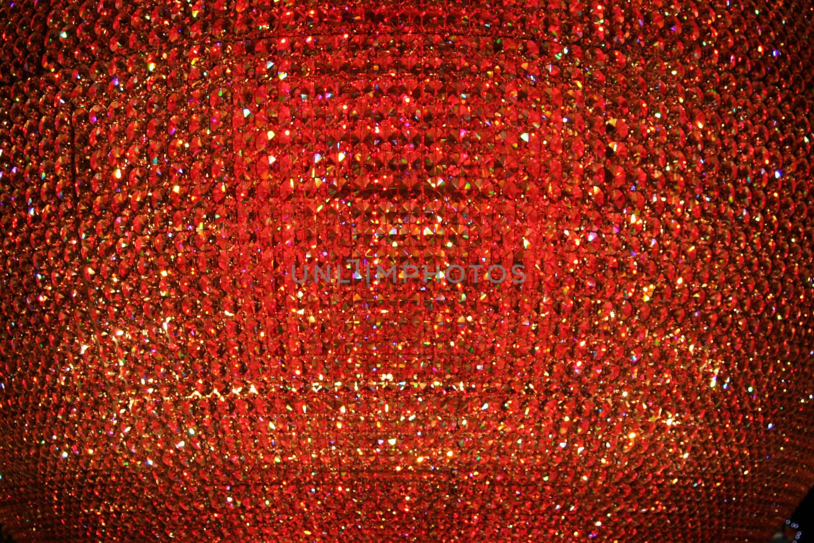 A abstract red crystal bead background or texture.