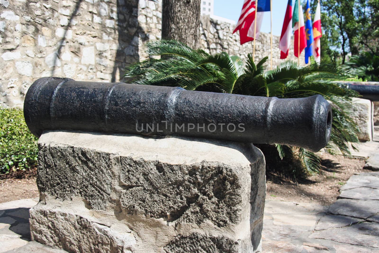 A single cannon at the Alamo