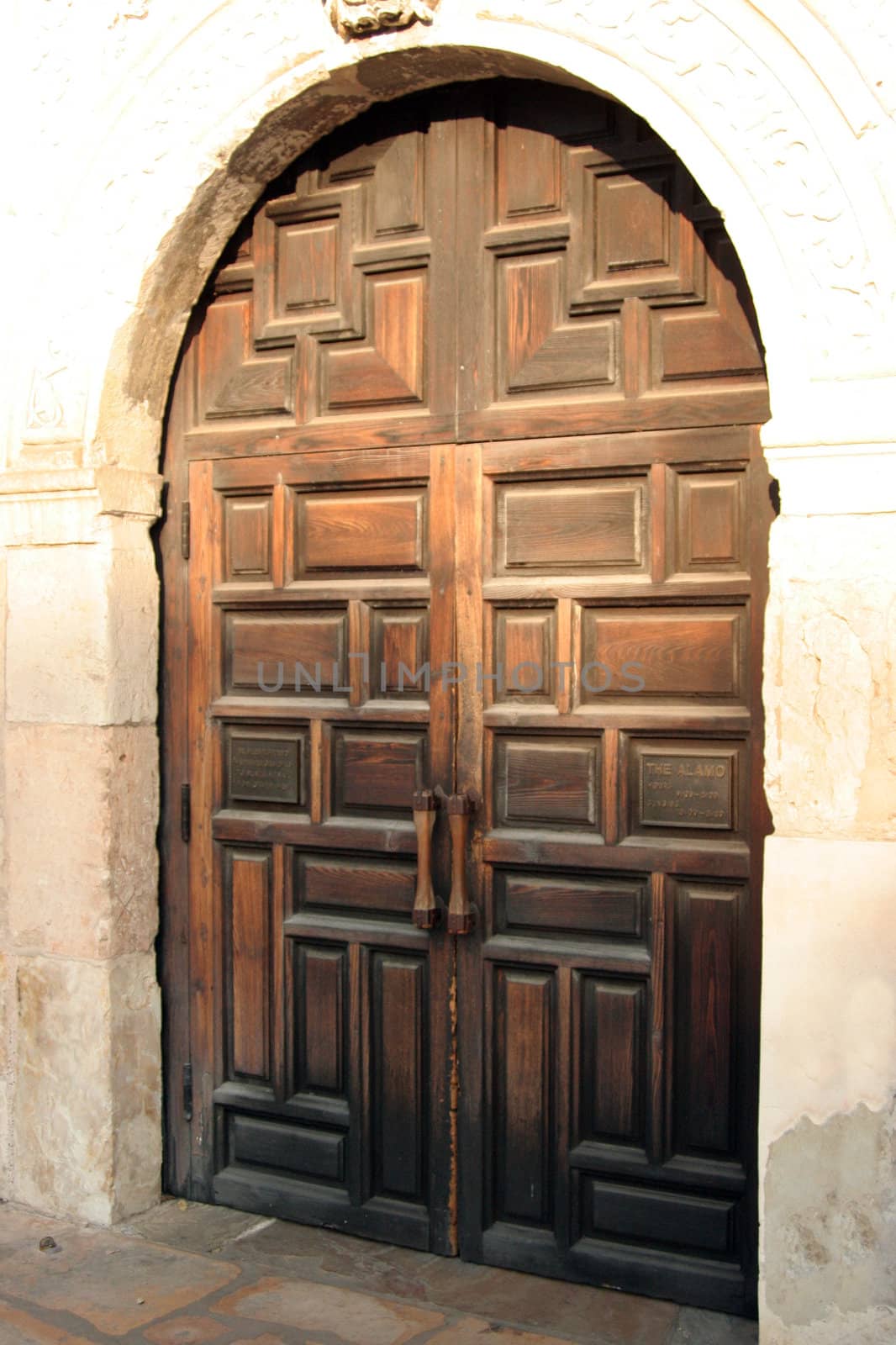 An old worn wooden door showing the grain of the wood