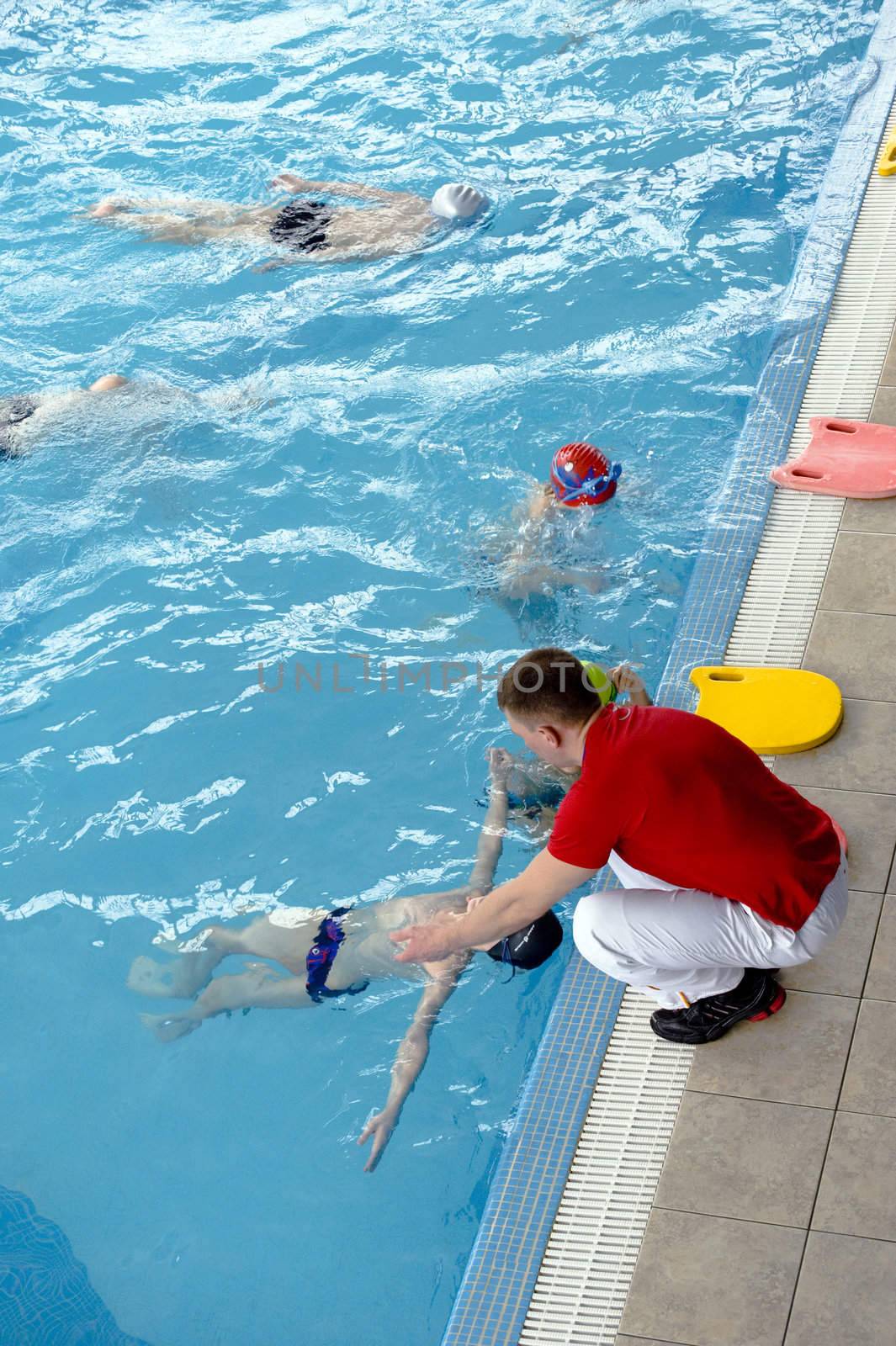 Swimming school in the Moscow, Russia. Taken on March 2010
