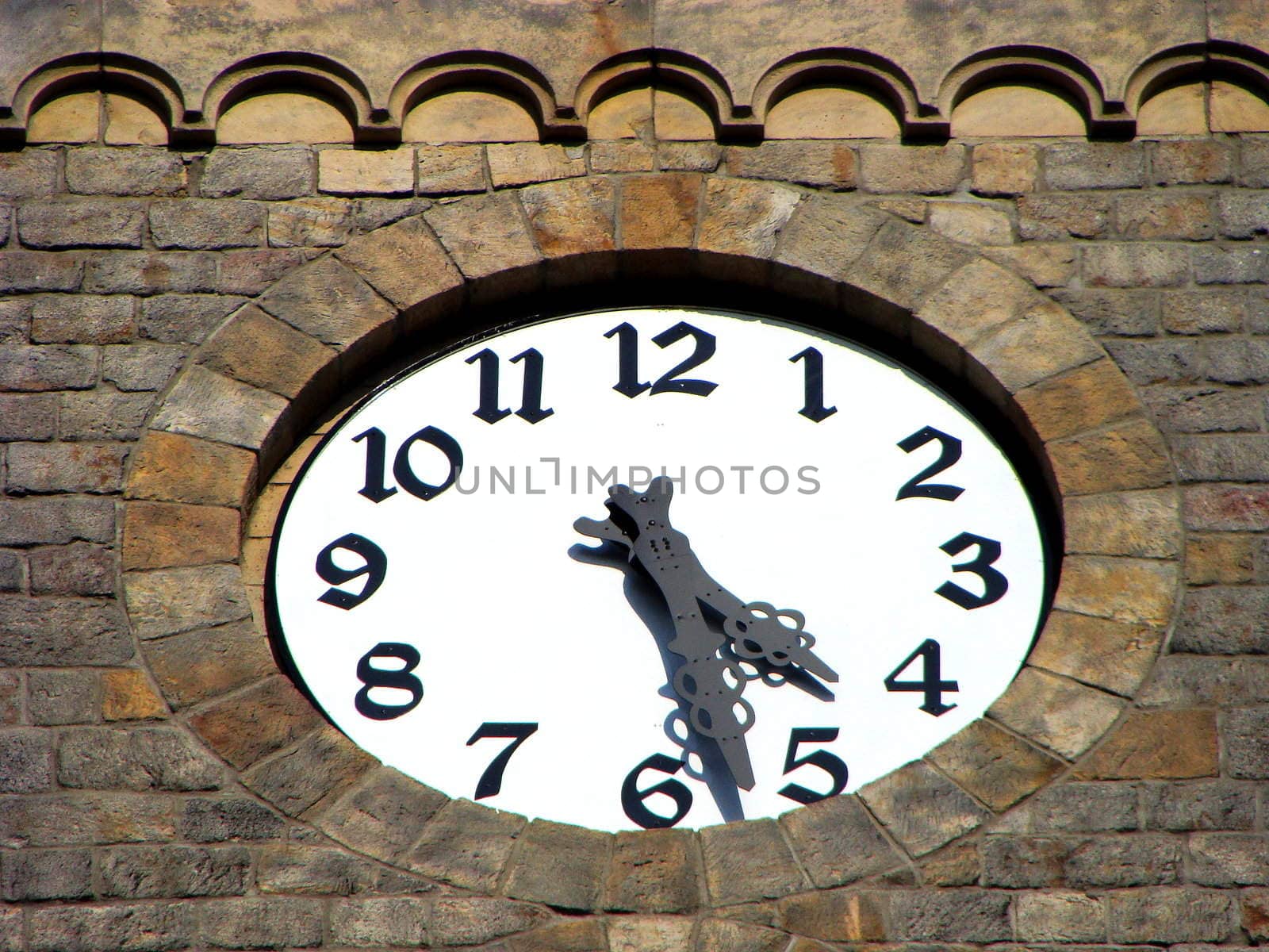 Clock on a church tower in Zabrze