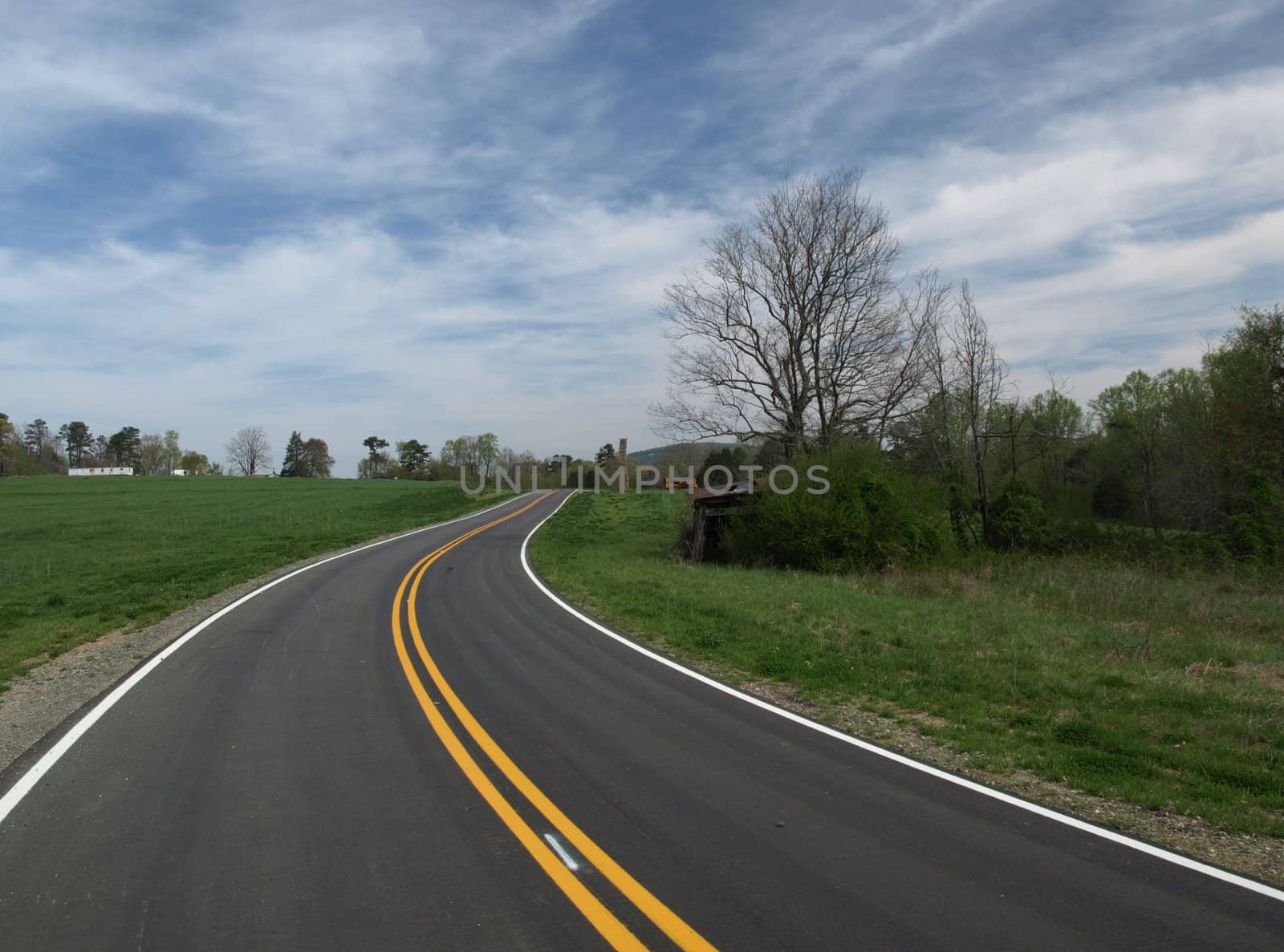 A rural country road in North Carolina