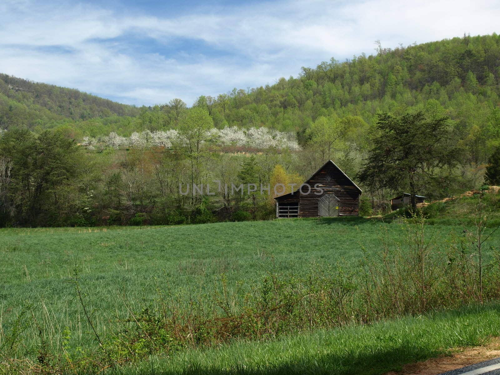 Small barn in a rural field