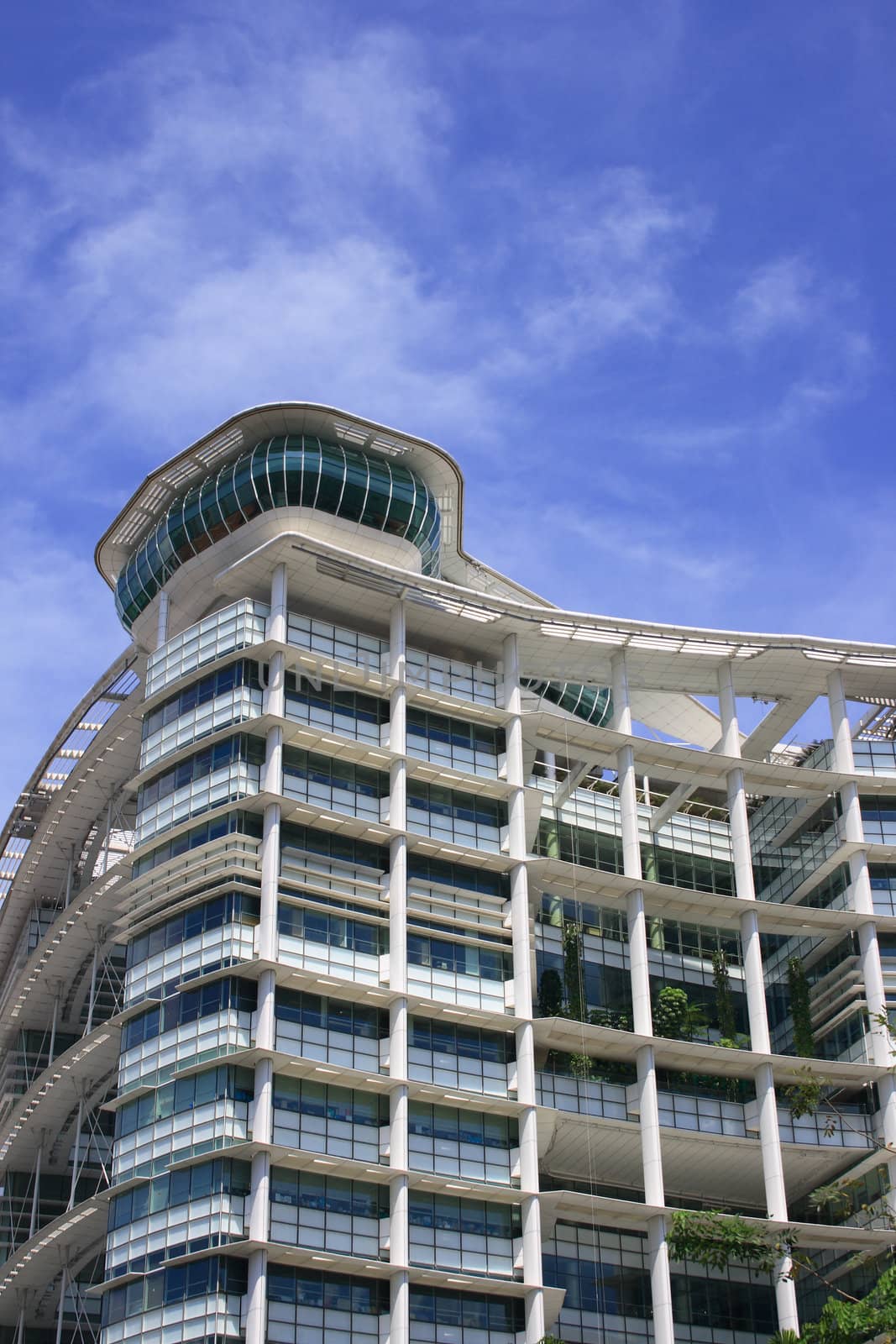 Outlook of Singapore National Library. This is a big and hi-tech look building.