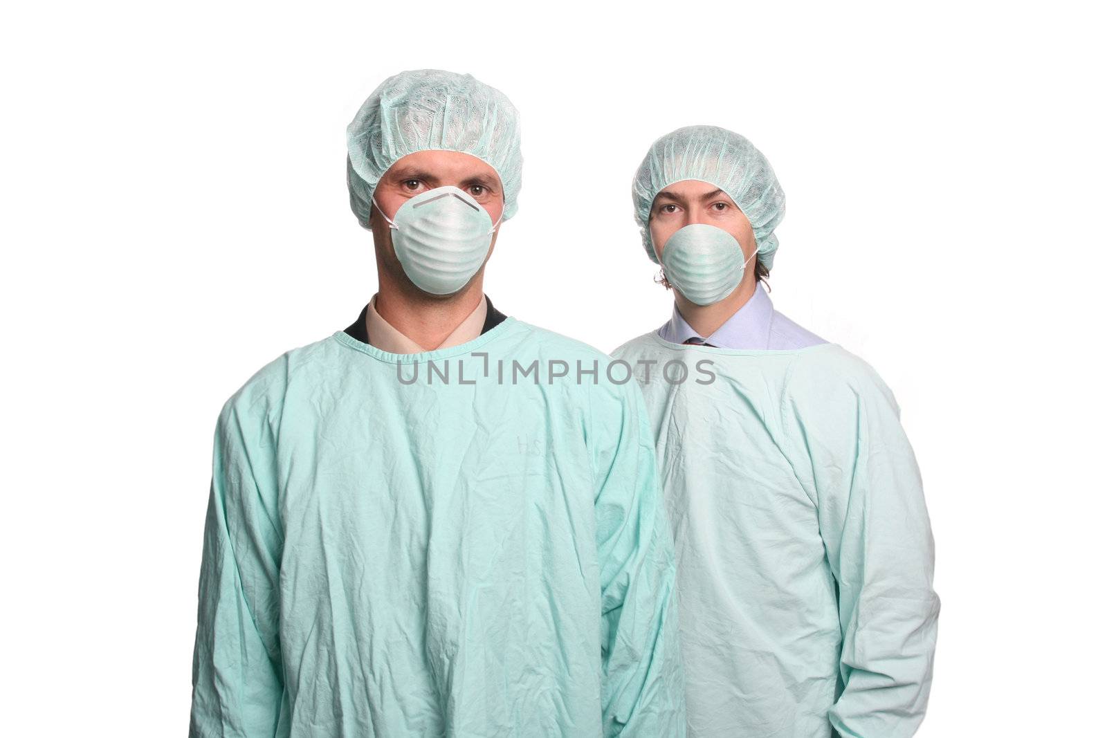 Nurses over white background studio