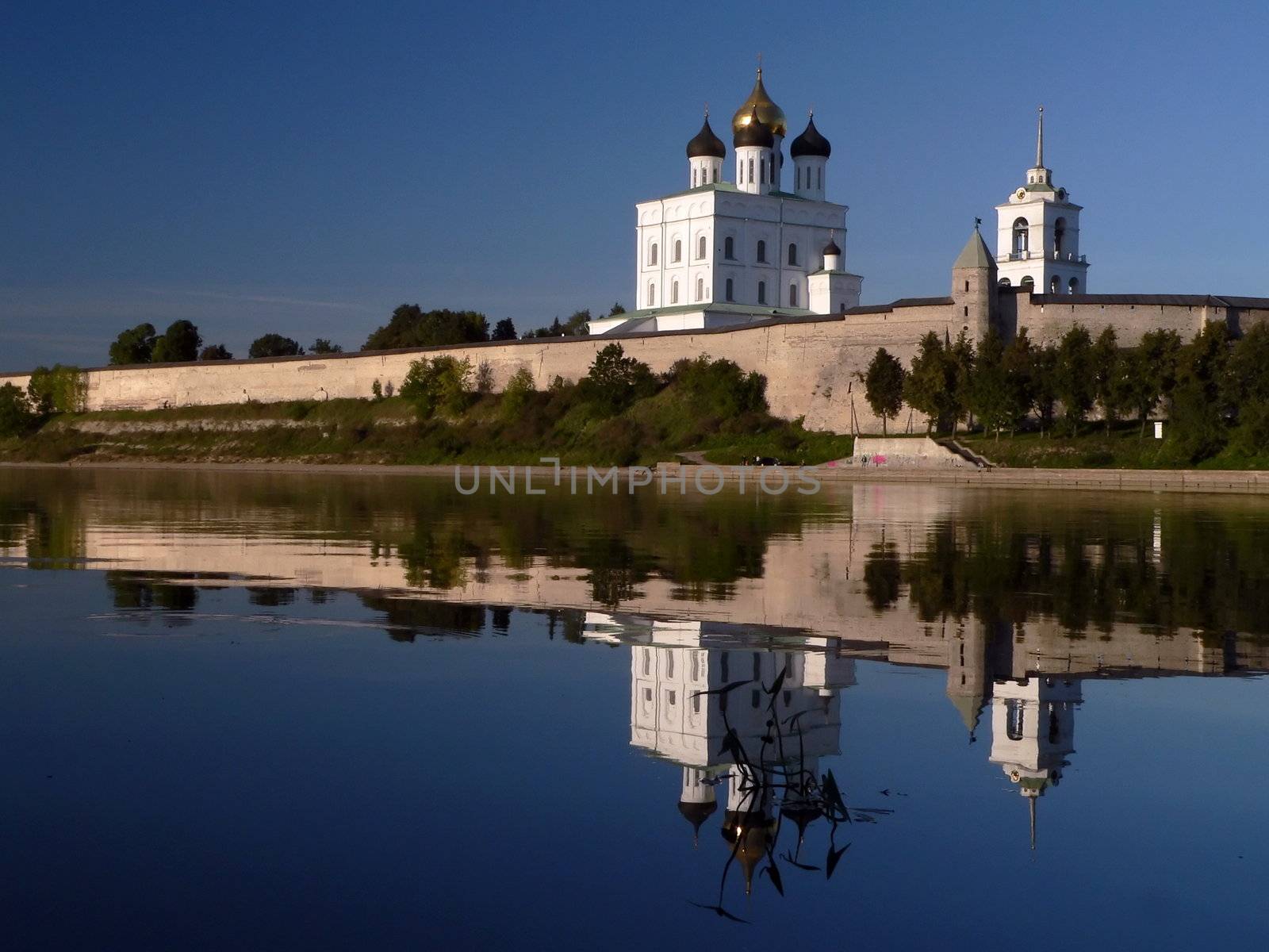 Kremlin of Pskov on Velikaya river. Russia.