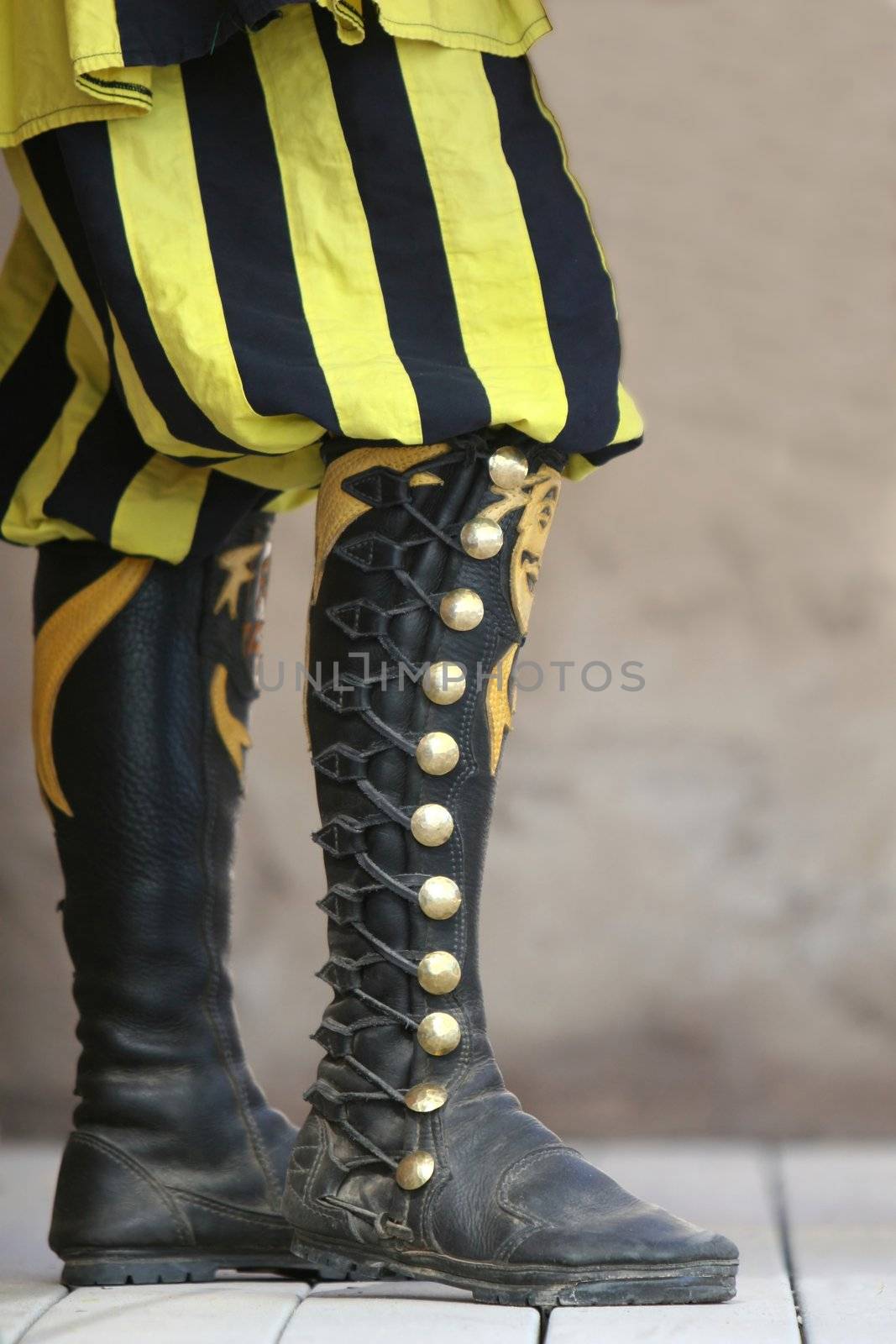 Medieval style high lace up boots