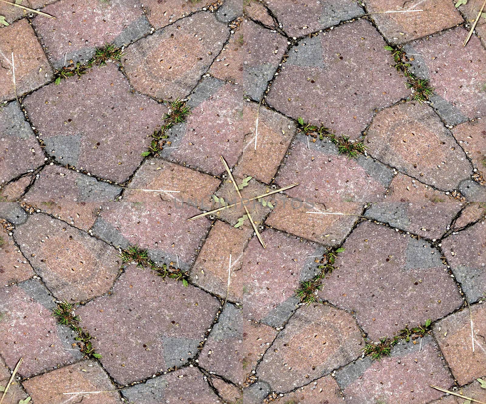 A seamless pattern background made out of stone slabs on the ground.