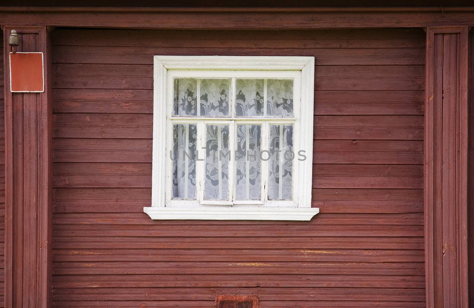 The window of old wooden rural house