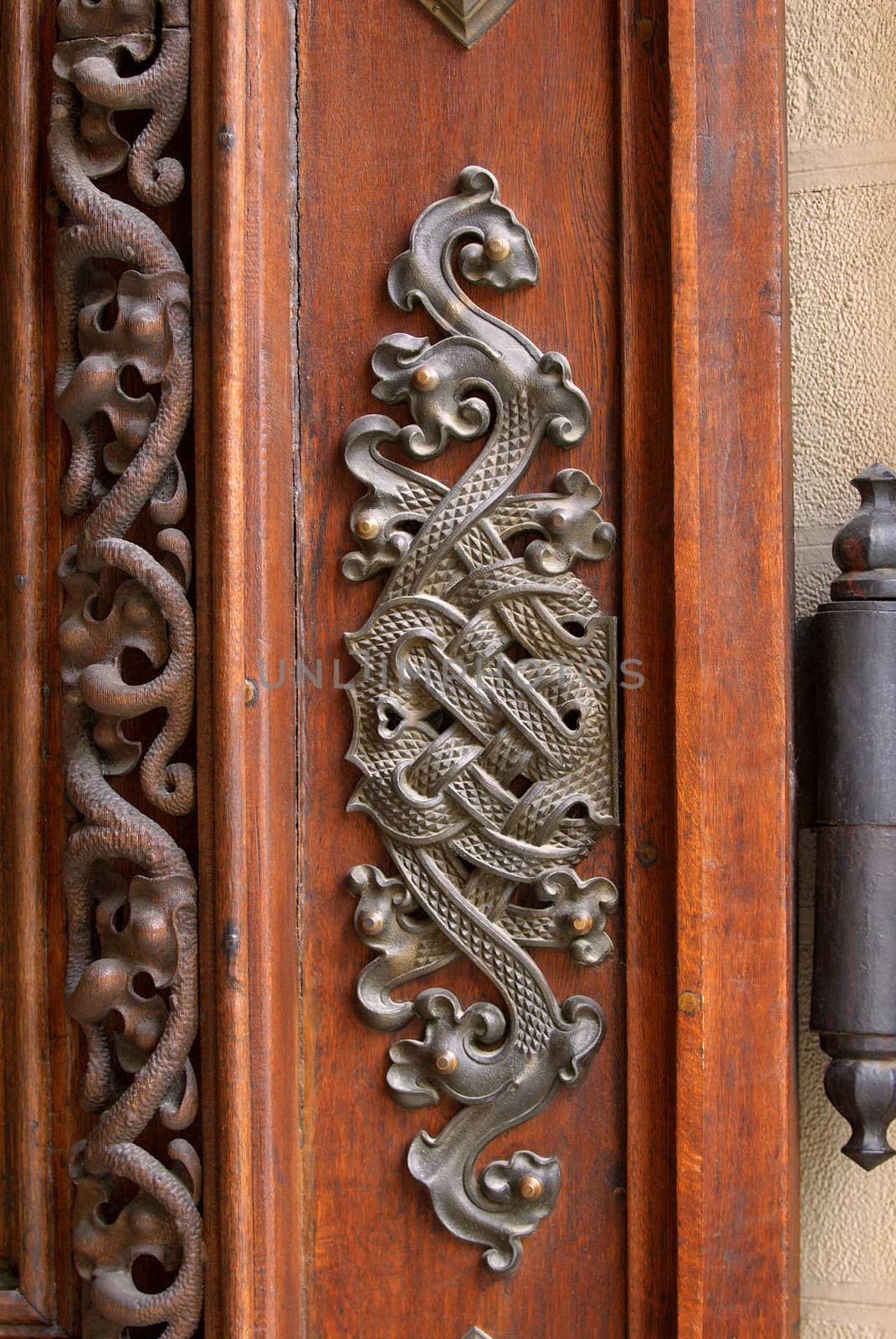 Metal decoration on ancient castle collars in Hluboka