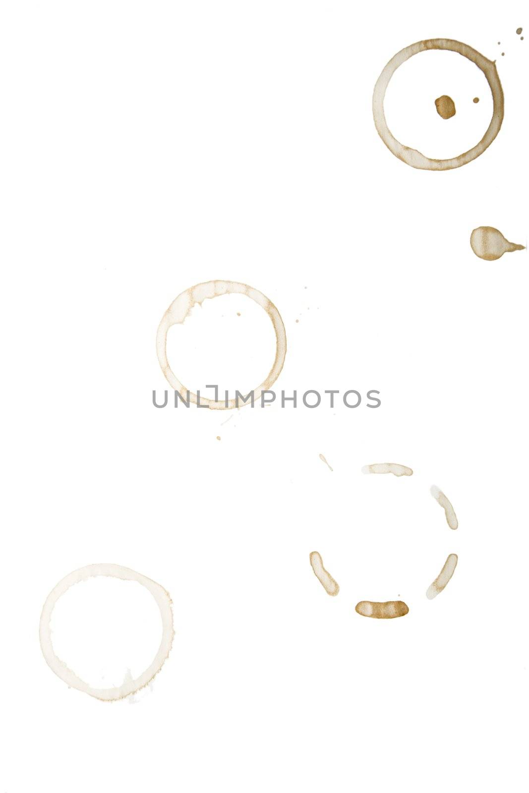 four coffee rings made by coffee cup
