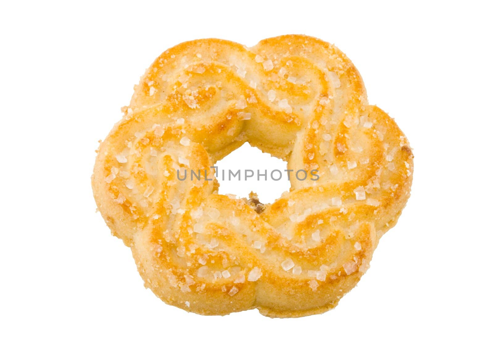 a sweet tasty teacake on the white background