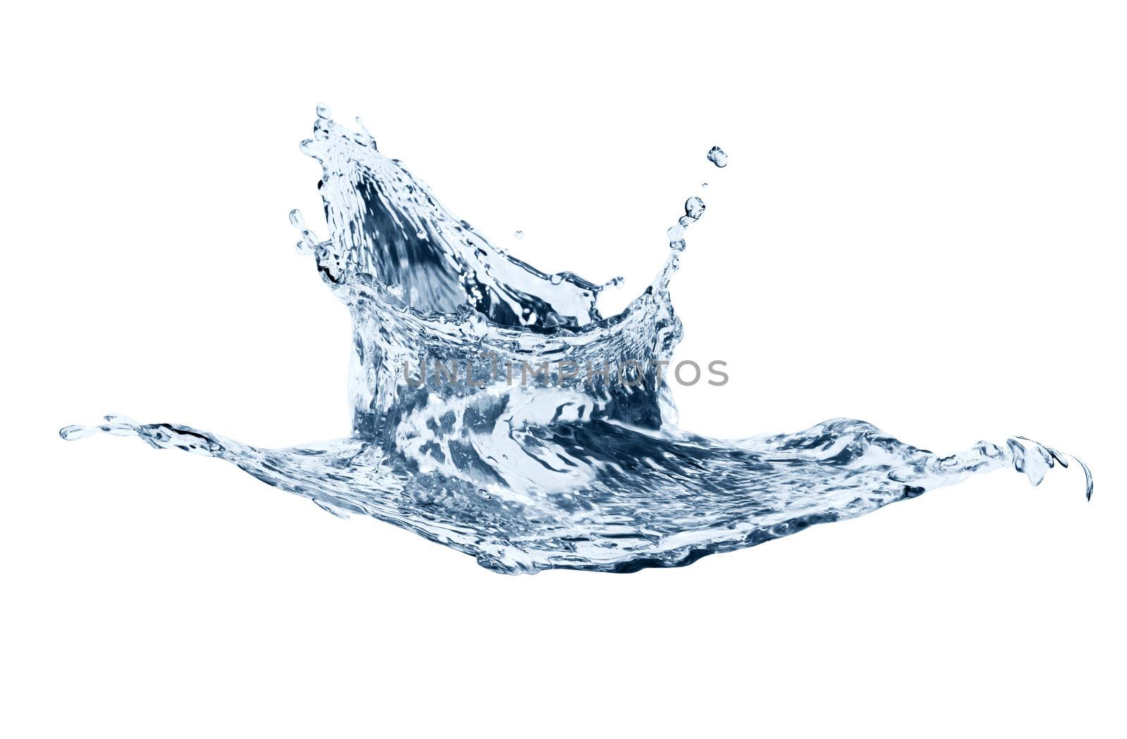 Splashing water abstract background isolated on white with clipping path