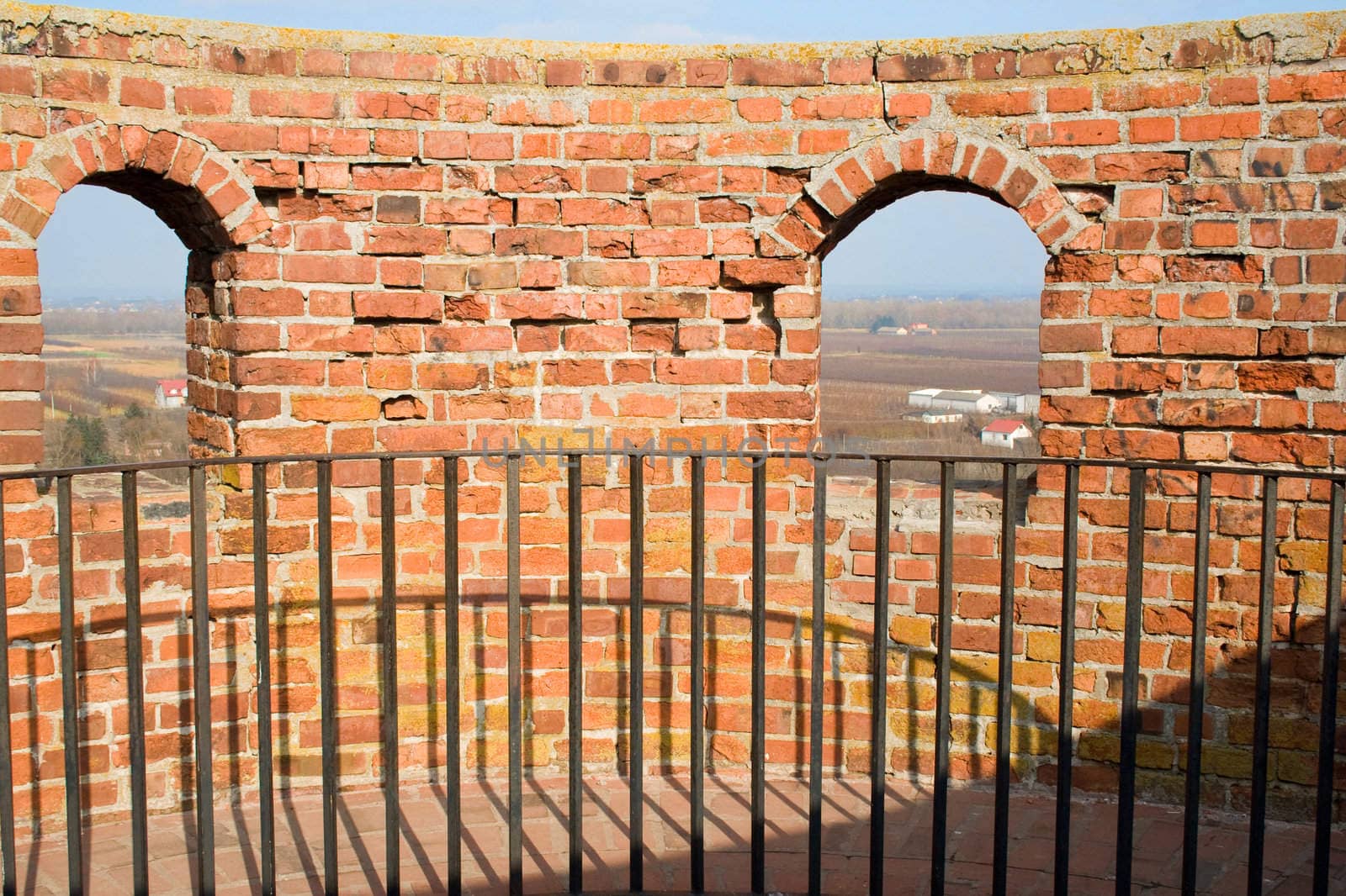 ruin of old castle, terrace on tower