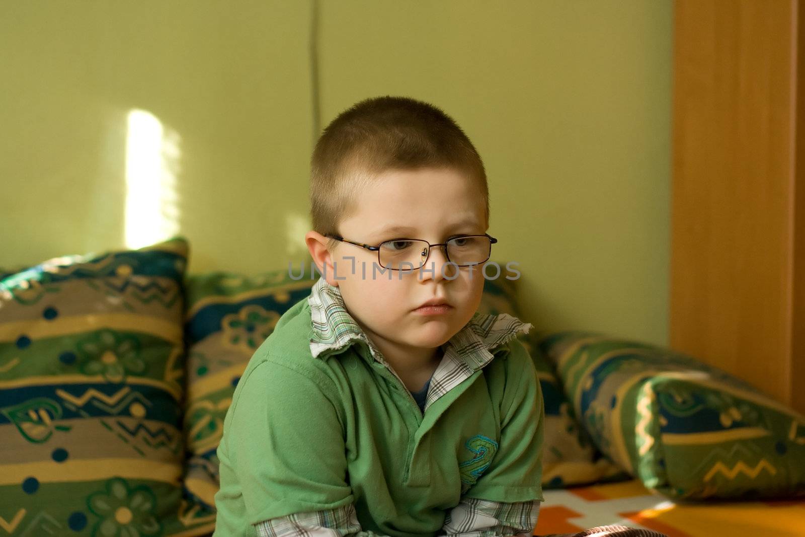 small boy portrait, thoughtful