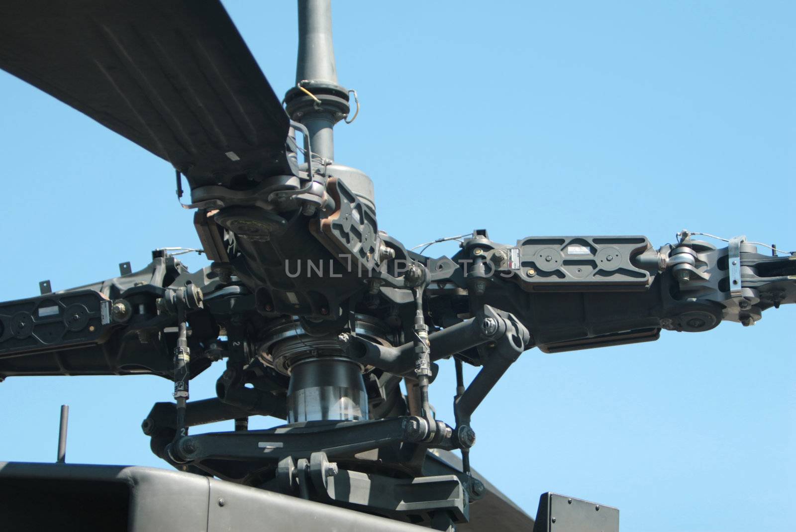 Close Up Helicopter Rotor Assembly