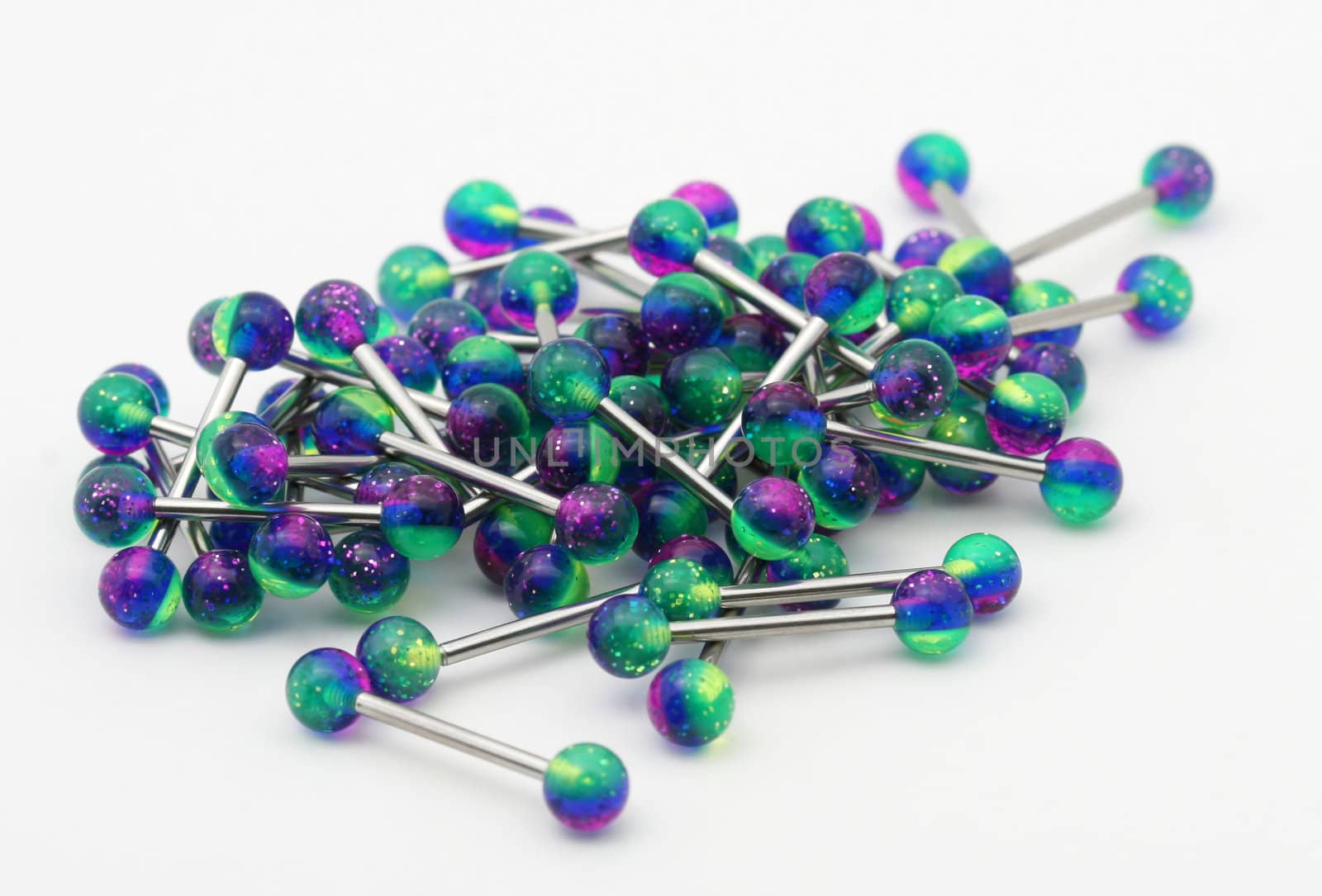 A giant pile of colorful tongue rings.