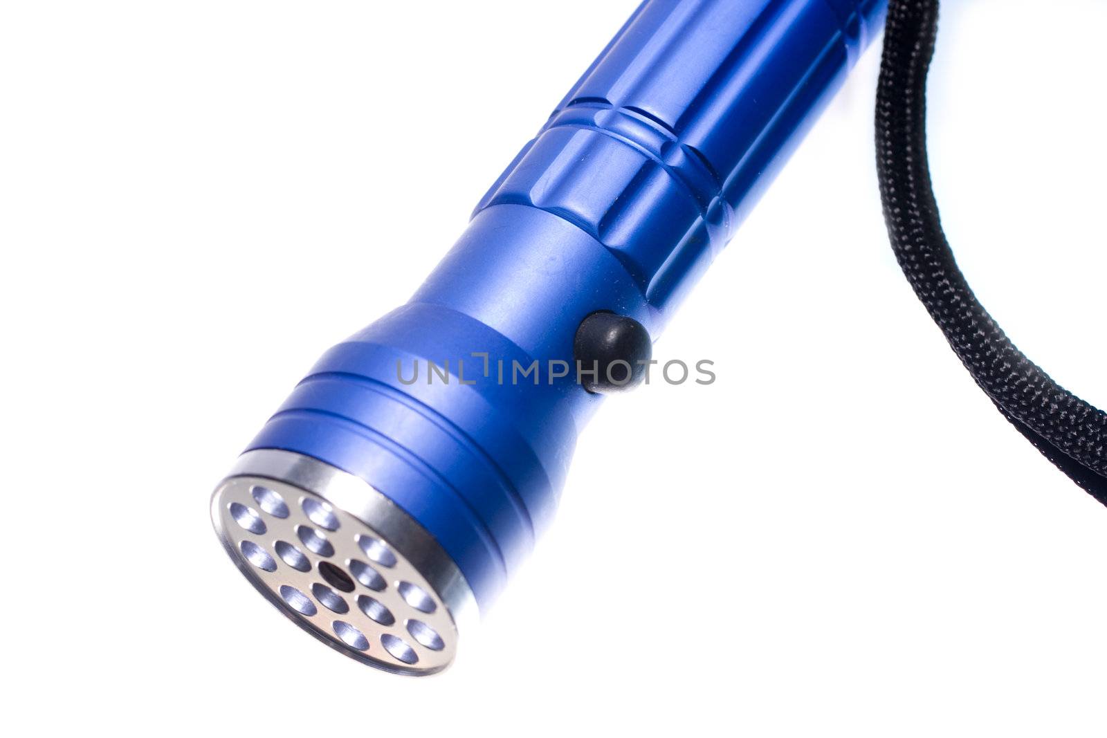 it is a blue rugged aluminum flashlight,